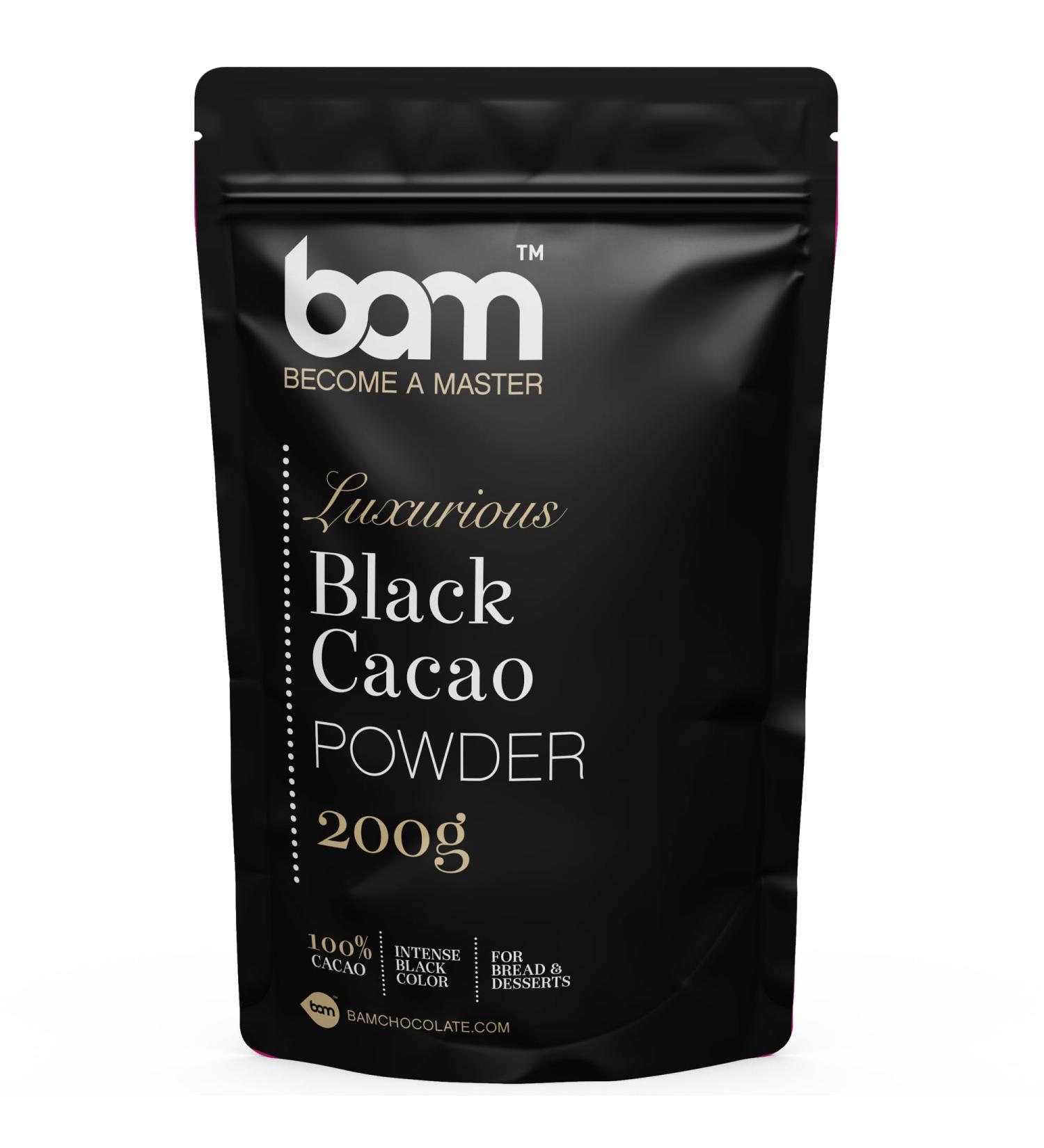 BAM Luxurious Cocoa Powder - 100% Intense Black Cocoa for Baking & Desserts (200g) - Premium Quality International Shipping - Buy Online on GoSupps.com