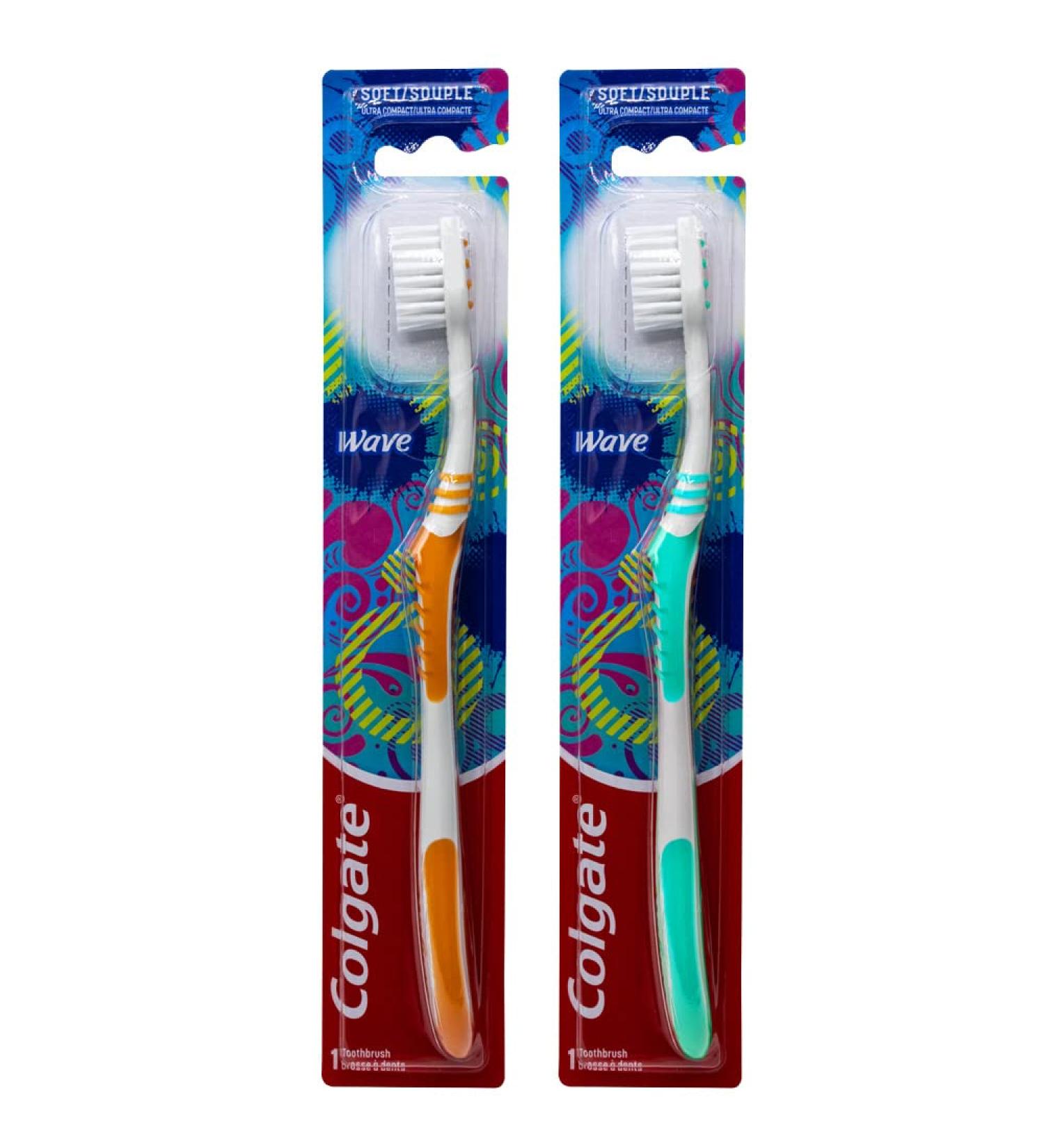 Colgate Wave Ultra Compact Soft Toothbrush - Pack of 2 | Colors Vary - Buy Online on GoSupps.com