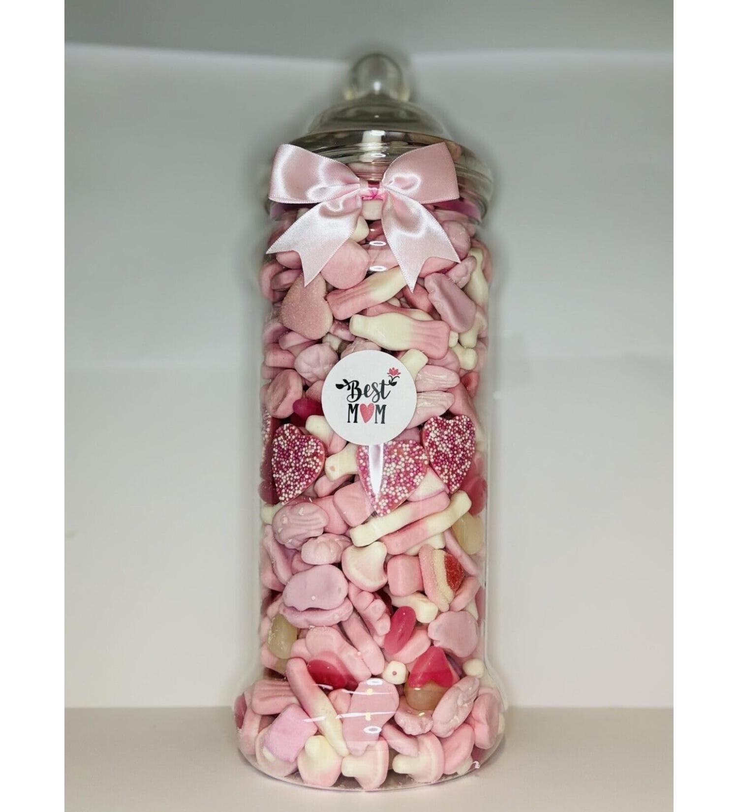 Best Mum Filled Pink Pick N Mix Gummy Sweet Victorian Jar Gift Present 2.5l - Buy Online on GoSupps.com