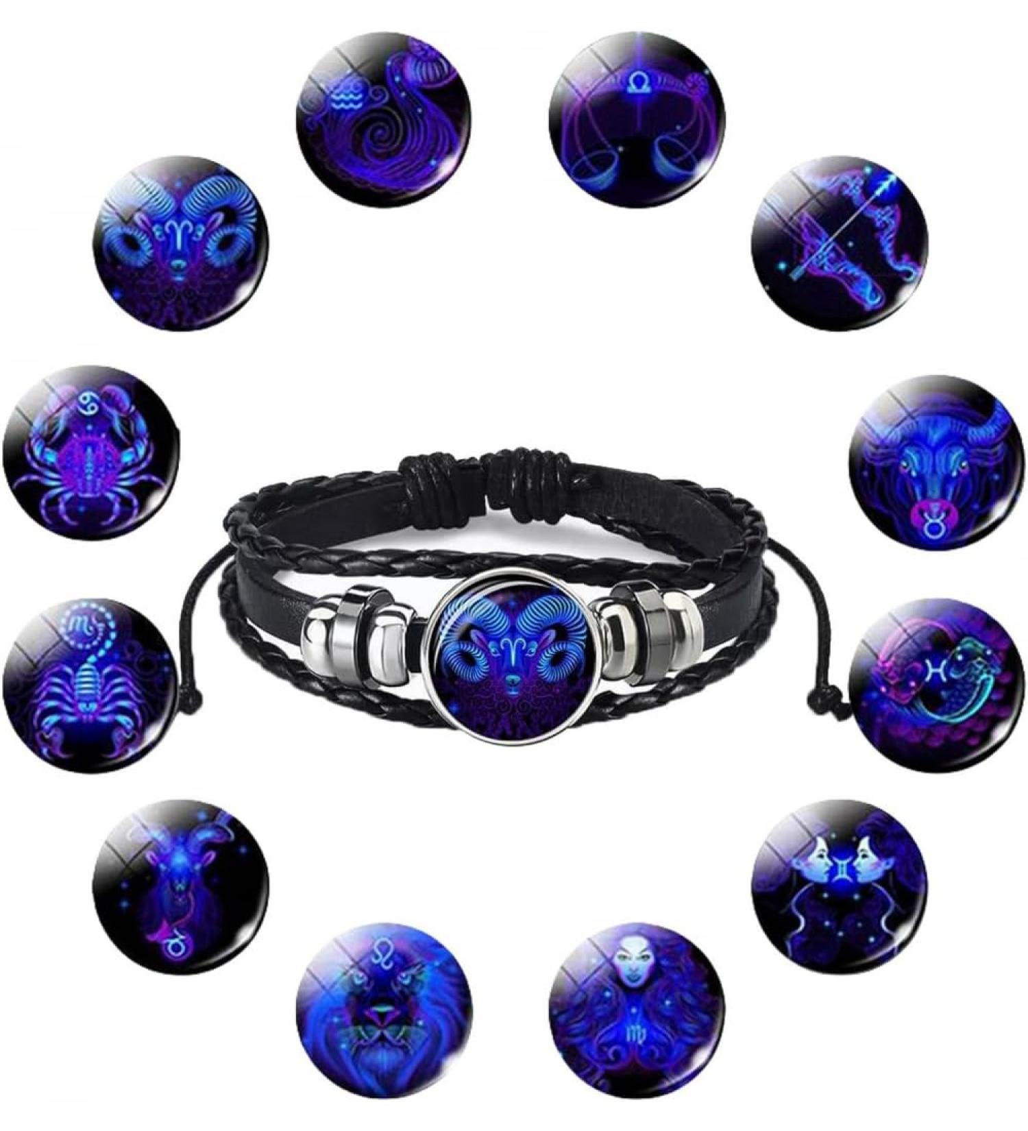 TURSHI Signs Spirit Bracelet 12 Constellation Handmade Bead Woven Multilayer Leather Bracelet Handmade Multilayer Adjustable 12 Constellation Bracelets Glow In The Dark Bracelet for Women Men Currency: - Buy Online on GoSupps.com
