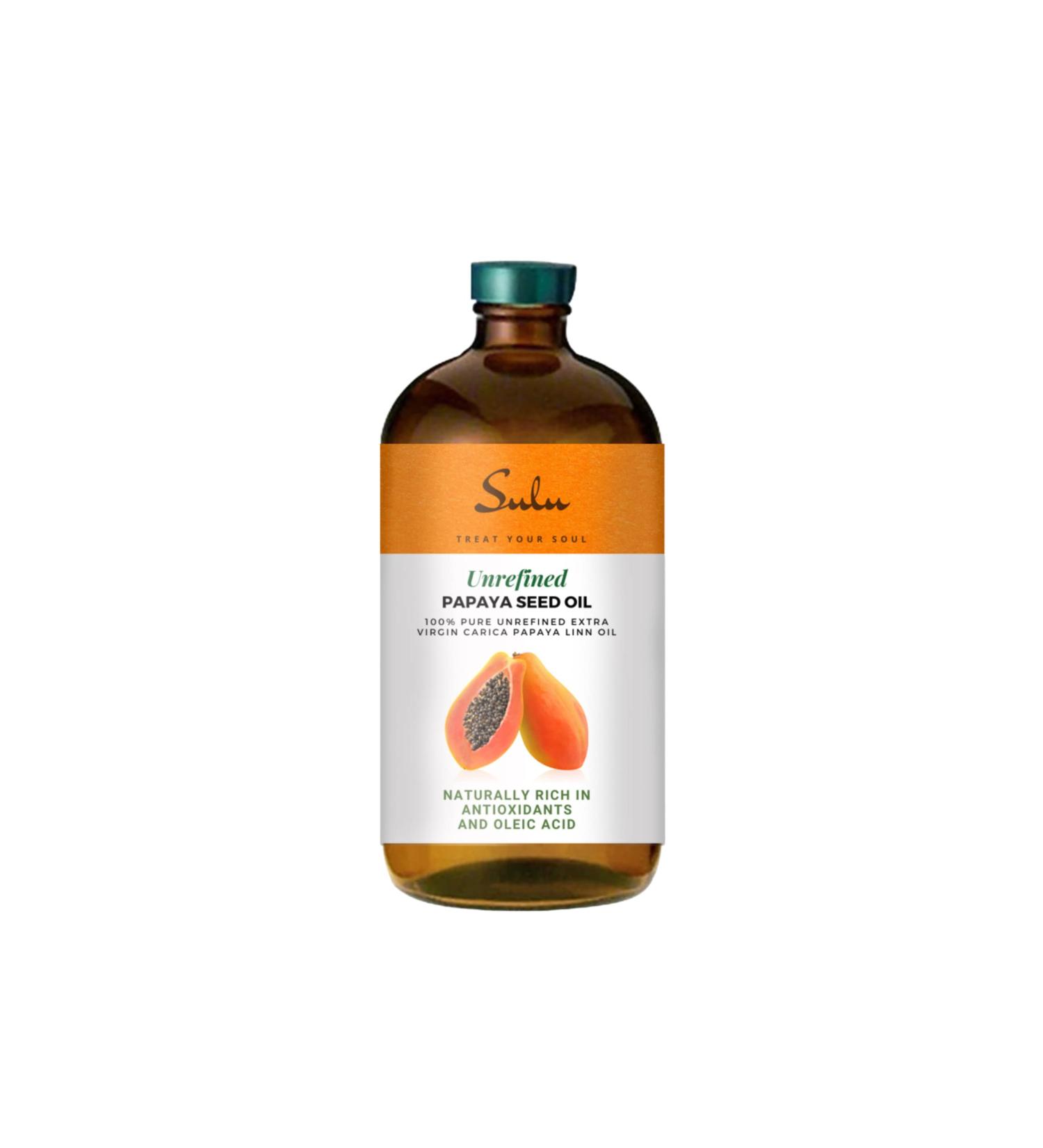 SULU ORGANICS 100% Pure Cold Pressed Papaya Seed Oil - Unrefined 8 fl. oz | International Shipping Available - Buy Online on GoSupps.com