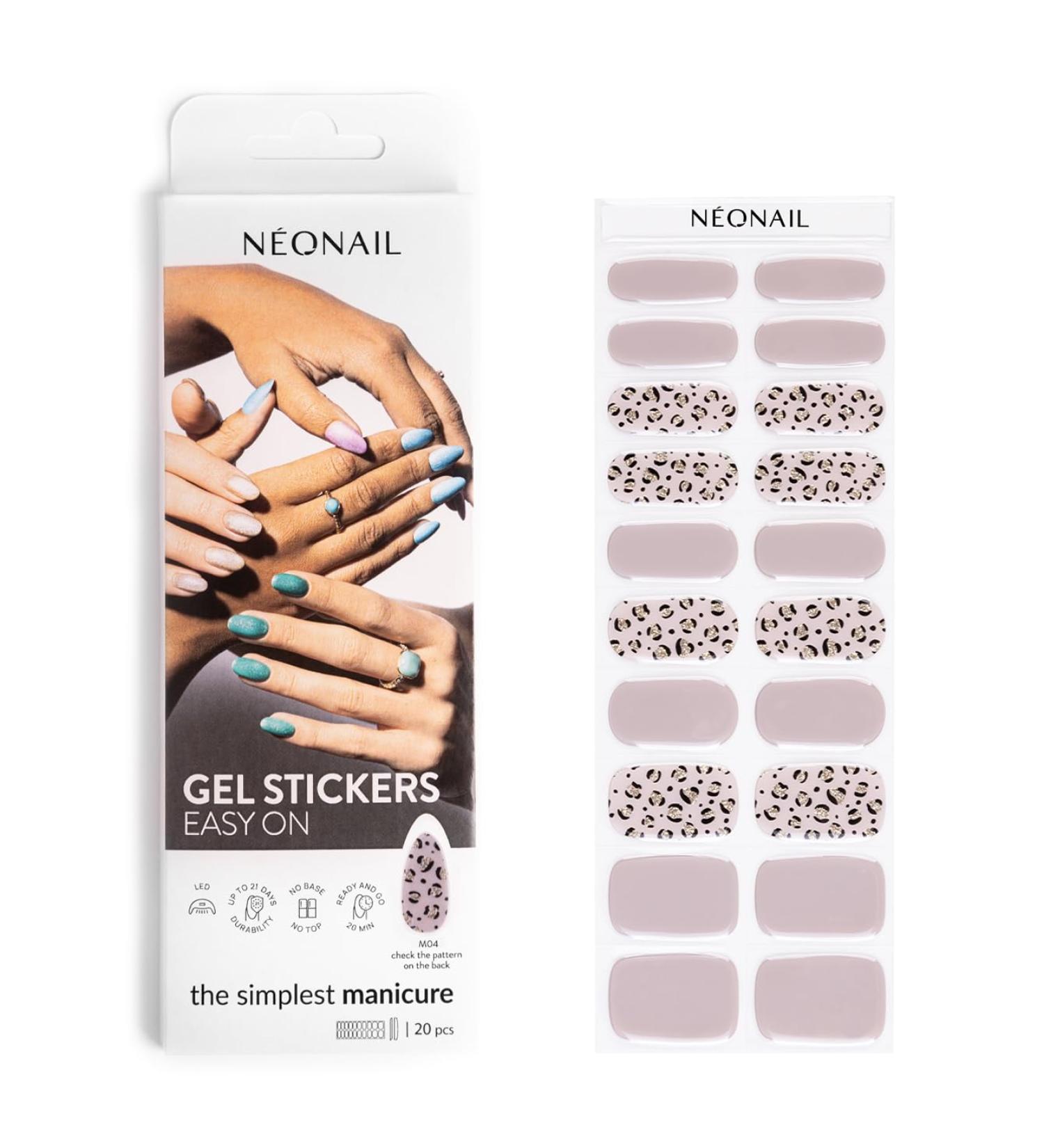 Neonail Gel UV Stickers M04 Beige - 15 Patterns of Nail Polish Stripes & Decorative Stickers for Hands & Feet - Easy Application Nail Art - Buy Online on GoSupps.com
