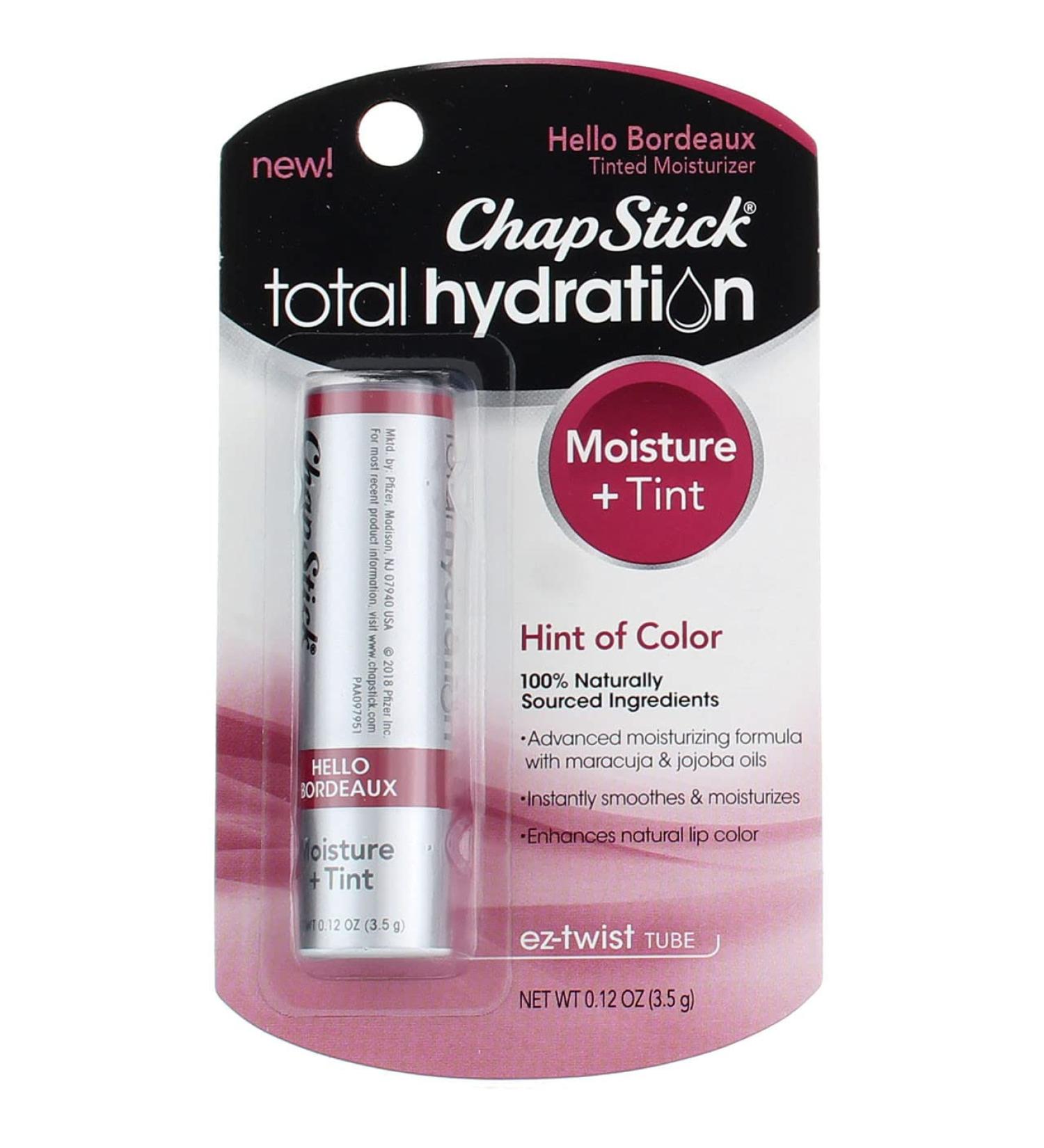 ChapStick Total Hydration Hello Bordeaux Raspberry Lip Balm 0.12 oz - Pack of 2 - Buy Online on GoSupps.com