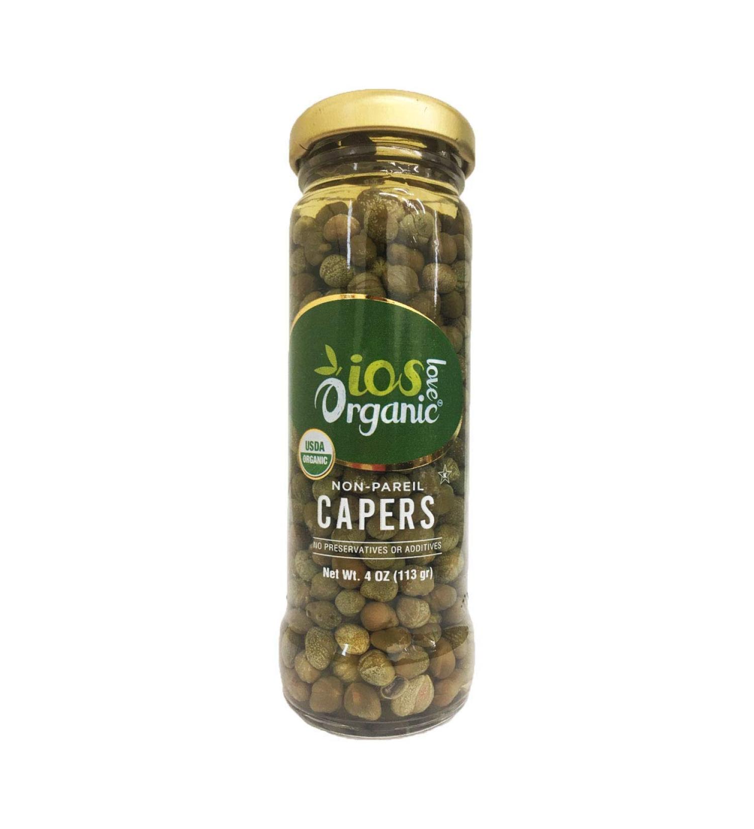 Organic Non-Pareil Capers in Sea Salt - 4oz (1 Pack) | USDA Organic, Vegan, Non-GMO - Buy Online on GoSupps.com
