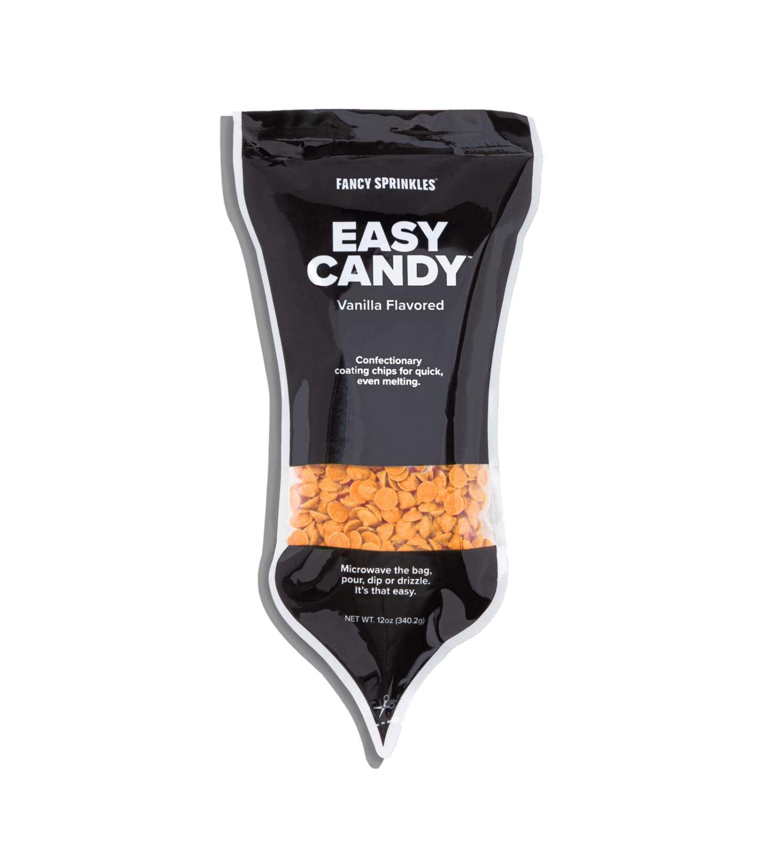 Fancy Sprinkles Melting Candy, Melting Chocolate in Ready-to-Use Bag, For Dipping, Coating, & Drizzling Treats, Easy Candy Melts for Bakings & Decorating, Calendula Orange 12 oz