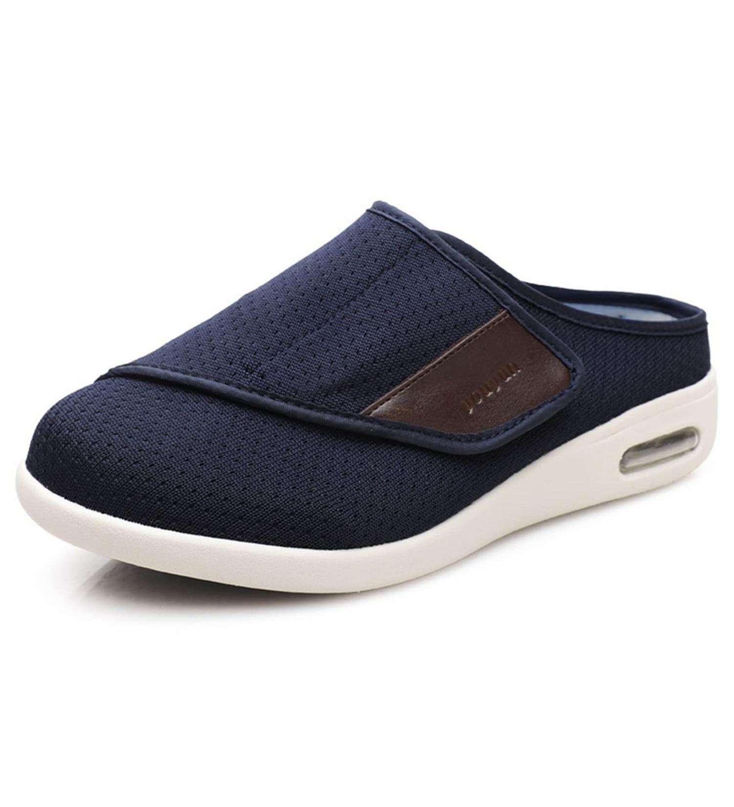 Orthopedic Diabetic Slippers for Women & Men - Extra Wide Indoor Shoes for Elderly Edema, Lightweight Cushioned Design - Blue, Size 8.5 - Buy Online on GoSupps.com