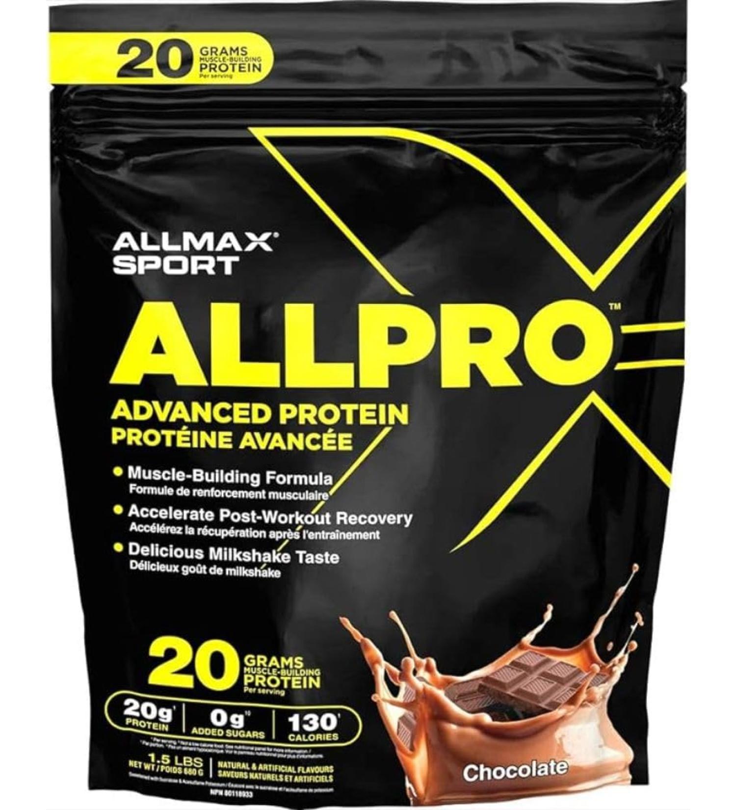 Allmax Sport Allpro Advanced Protein 100% Whey Protein (Chocolate 1.5 LB) Chocolate 1.5 LB - Buy Online on GoSupps.com