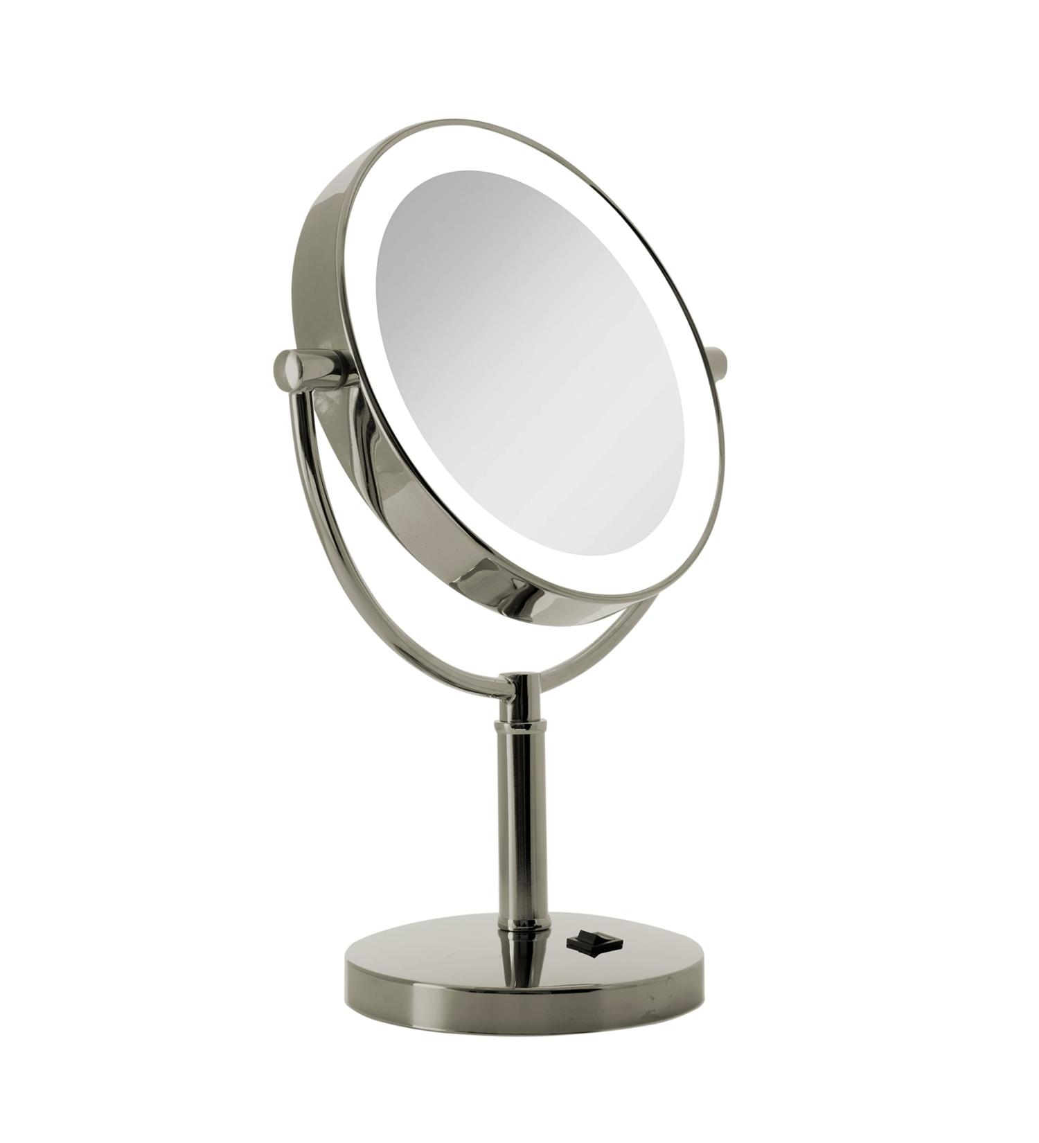Zadro Laguna 11 Makeup Mirror with Lights and Magnification - LED Lighted Mirror 10X/1X or 5X/1X 11x5.5x17.5 Polished Nickel - Buy Online on GoSupps.com