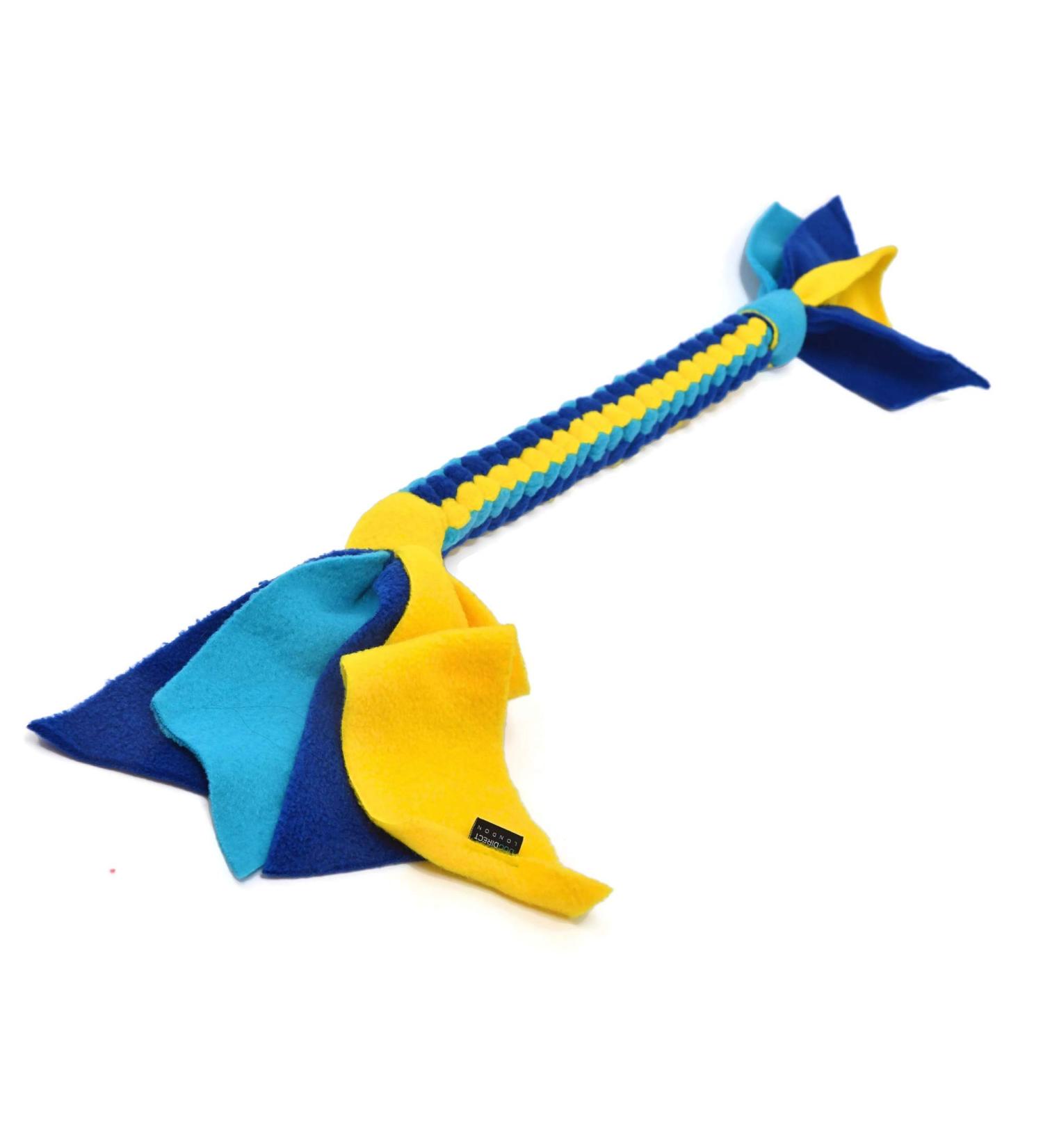 DogDirect London DOG TUG TOY Tugger Tug Chase Rope SMALL: 45cm/17in LARGE: 75cm/29in Soft plaited Flexible FLEECE DOG TOYS Ideal FOR TRAINING PUPPY PLAY HAND MADE (Large Blue) KAL2 Large Blue - Buy Online on GoSupps.com