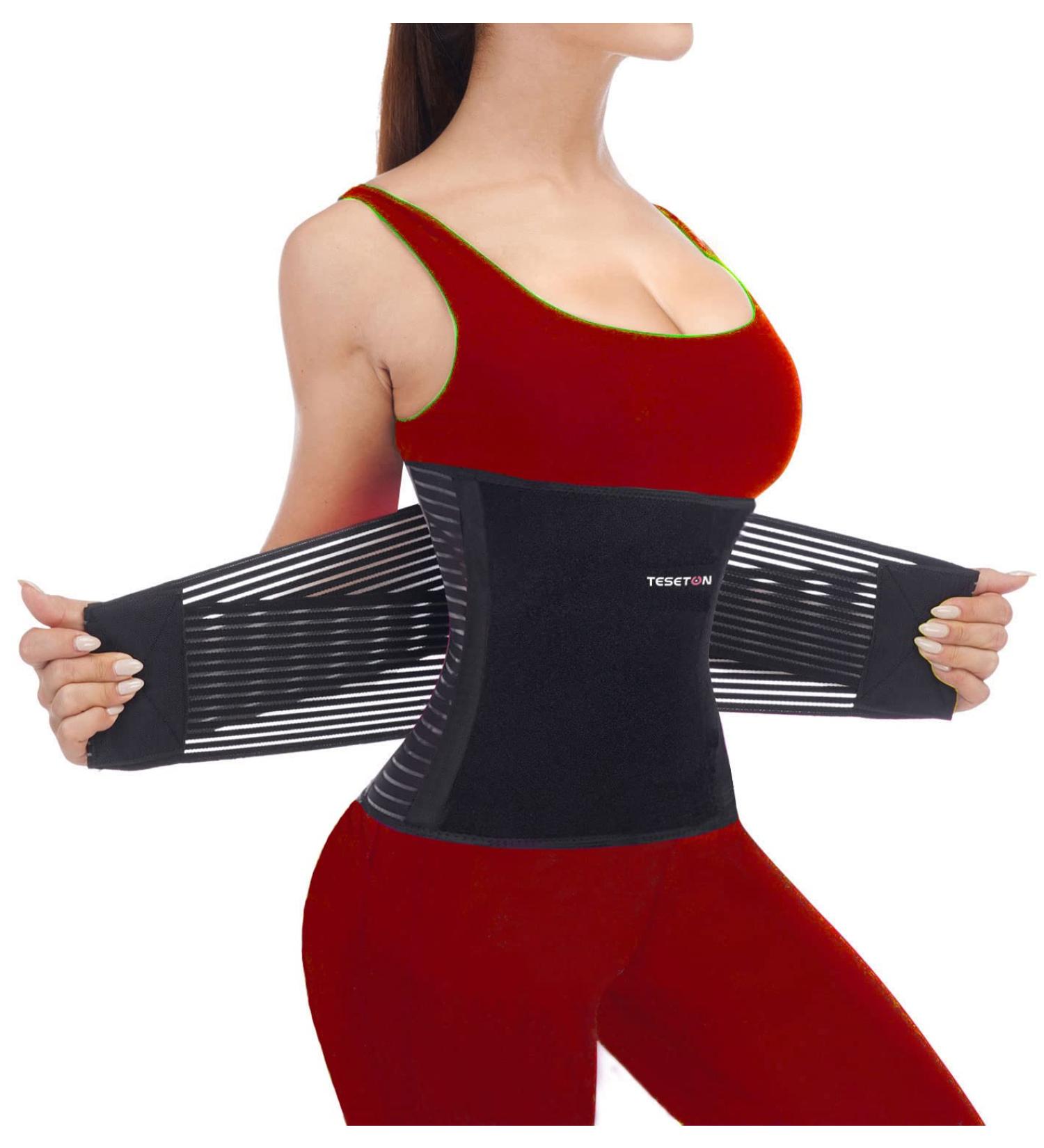 TESETON Back Support Belt for Men and Women - Relieve Lower Back Pain with 8 Reinforce Bones - Tummy Control - Black Medium - Buy Online on GoSupps.com