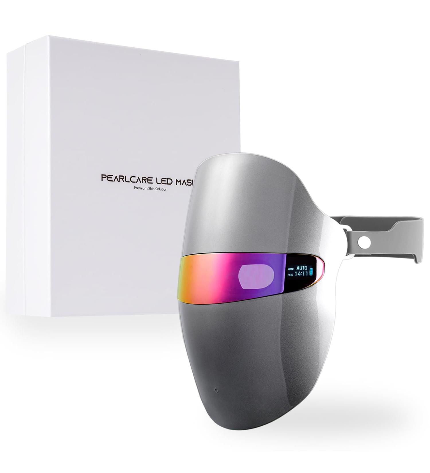 LED Light Therapy Mask - Facial Beauty Device with 3 Wavelengths & 270 LEDs - Auto Mode - Red Yellow Green Lights - Silver - Made in Korea - International Shipping Available - Buy Online on GoSupps.com