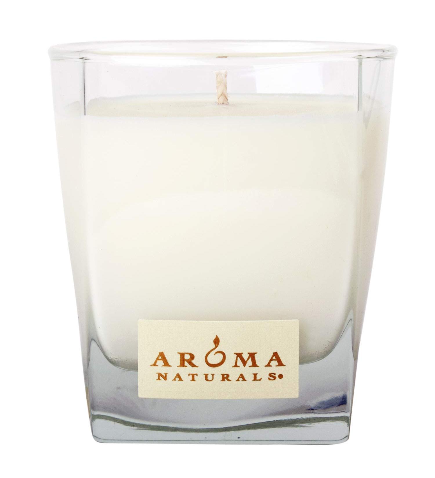 Aroma Naturals Wish Holiday Square Glass Soy Candle - Peppermint & Vanilla 6.8 oz | Eco-Friendly Gift for Any Occasion - Buy Online on GoSupps.com