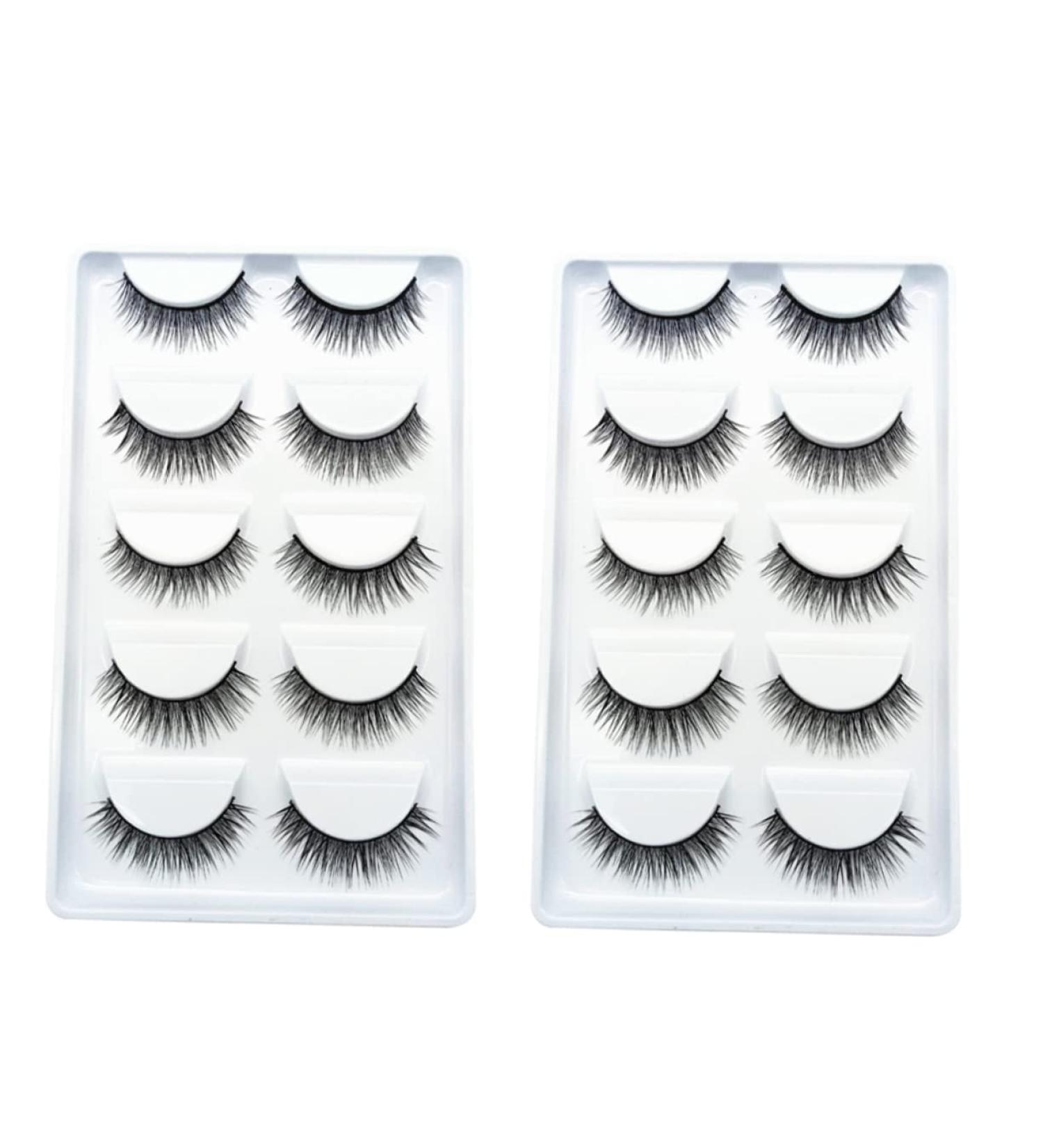 FRCOLOR 10 Pairs Fake eyelashes luxurious eyelashes fluffy natural eyelashes short fake eye lashes luxury makeup fake lashes natural Girl Cosmetics False Lash woman magnetic chemical fiber - Buy Online on GoSupps.com