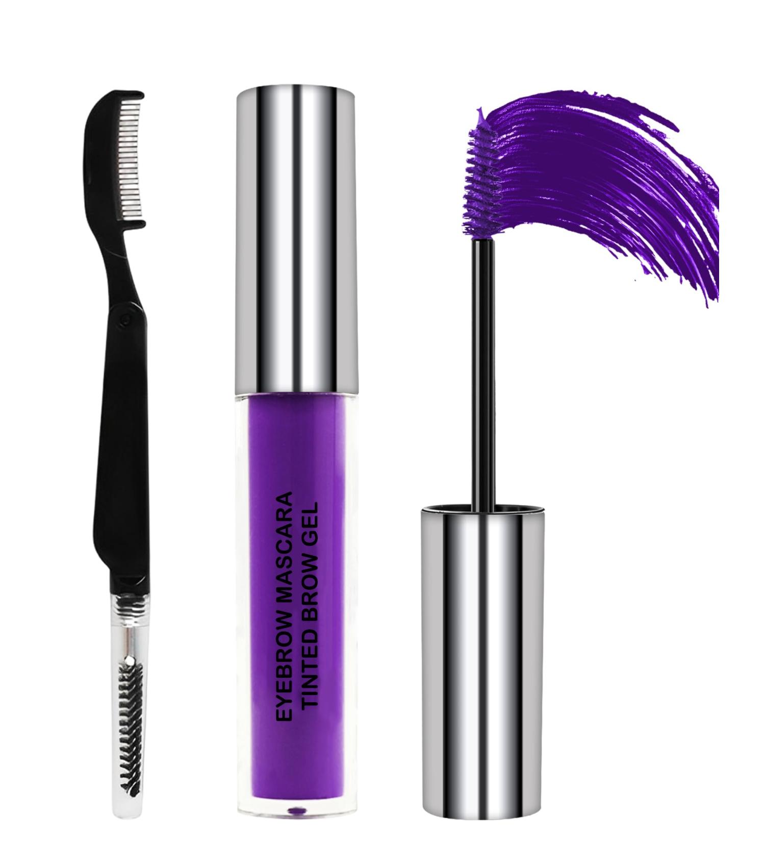 Purple Colored Mascara for Eyelashes Eyebrows Tinted Brow Mascara Waterproof Long Lasting Eyebrow Gel Lengthening Non Clump Colorful Mascara Smudge-proof Thickening Brow Gel Eye Makeup for Women - Buy Online on GoSupps.com