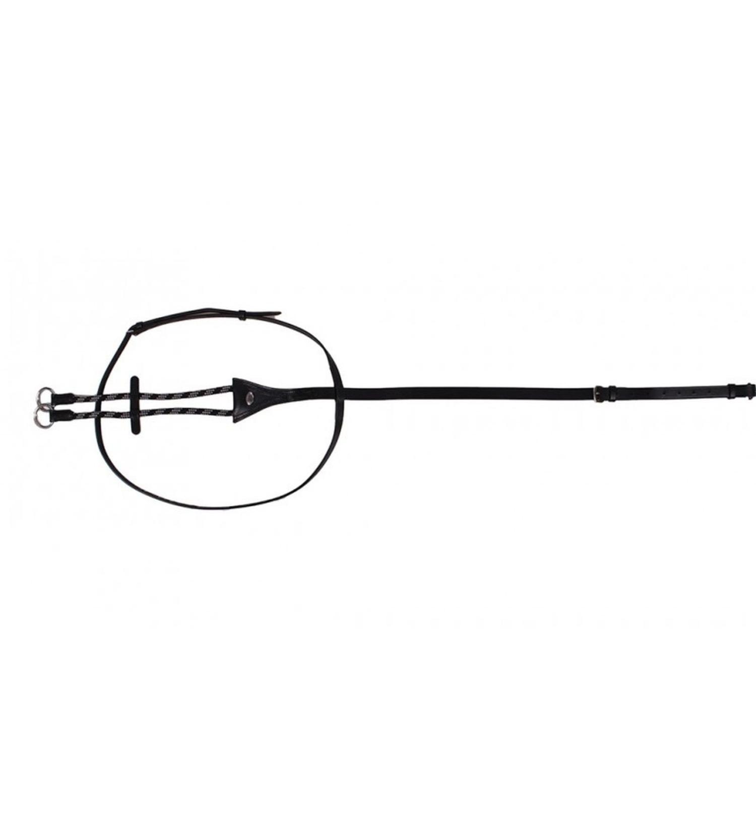 QHP Martingale Leather with Cord (Pony Black)