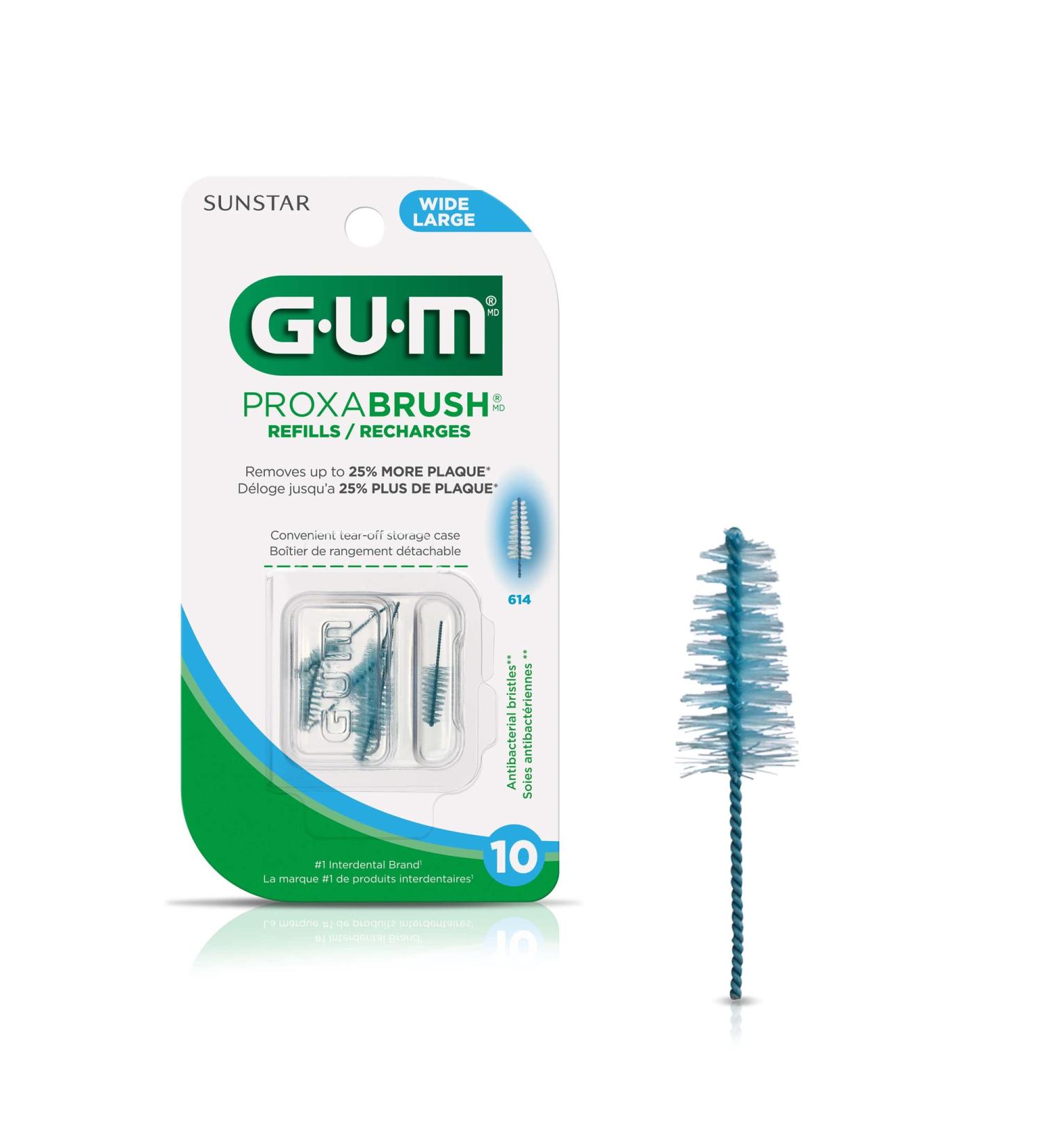 GUM Refill (tapered) Wide with antibacterial bristles 1 pack of 10 614EZ Wide 10 count (Pack of 1) - Buy Online on GoSupps.com