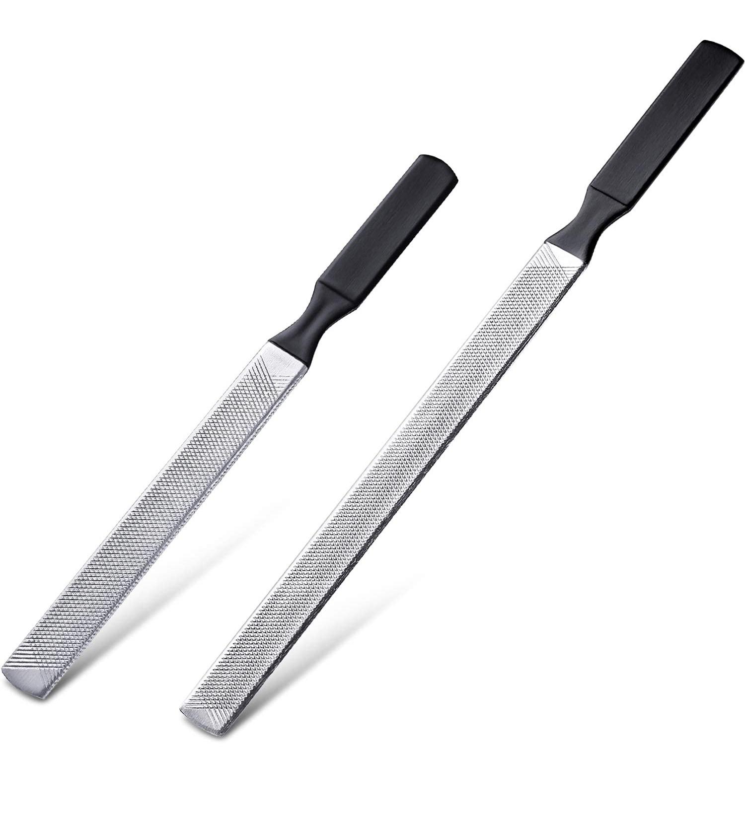 Quesuc 2 Pieces 4 Sides Stainless Steel Nail File Manicure Nail Tools 2 Size (Black) - Buy Online on GoSupps.com