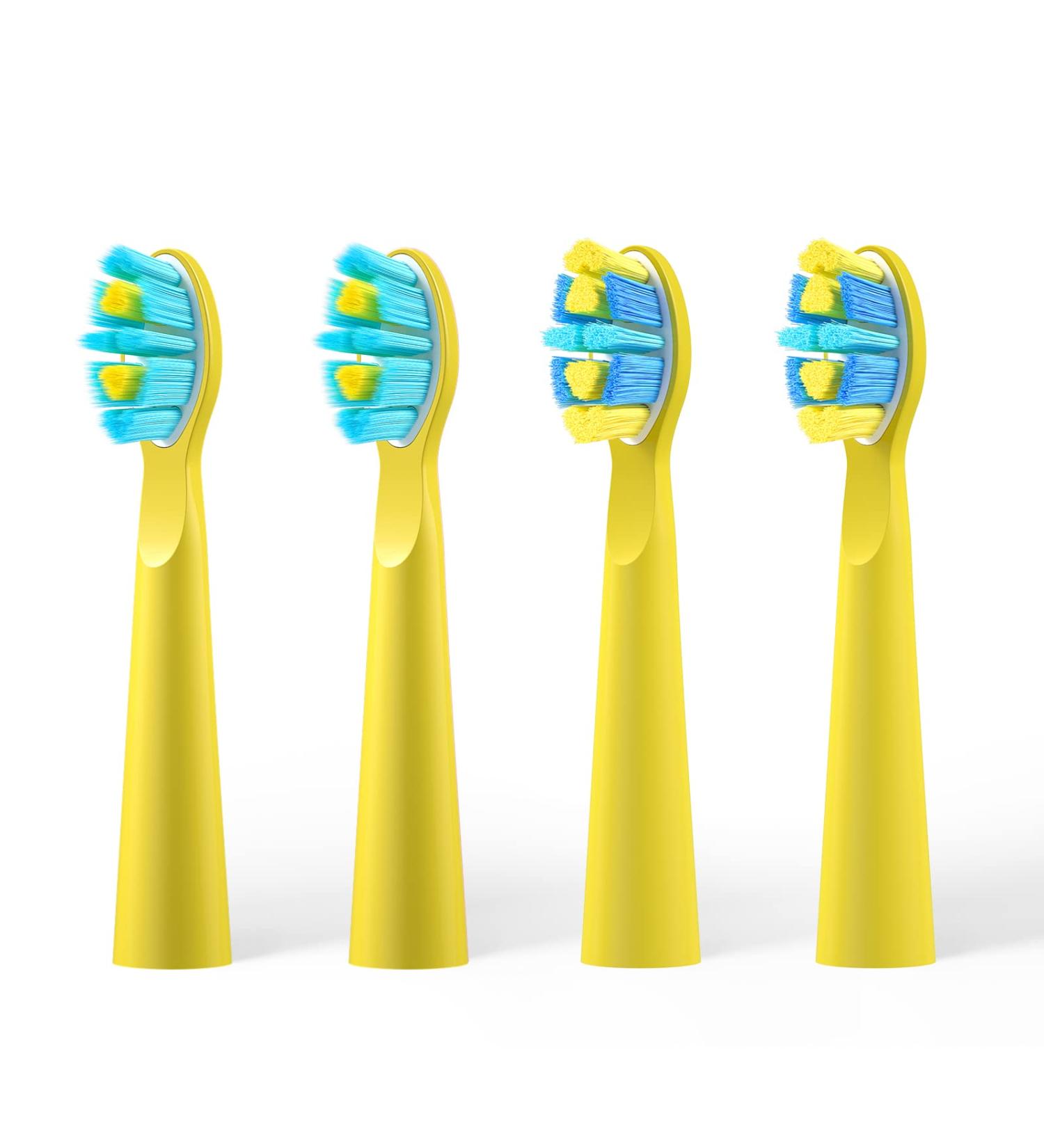 Seago electric toothbrush heads for SG2303 with super soft bristles and color faded bristles made of safe materials (light yellow) ...