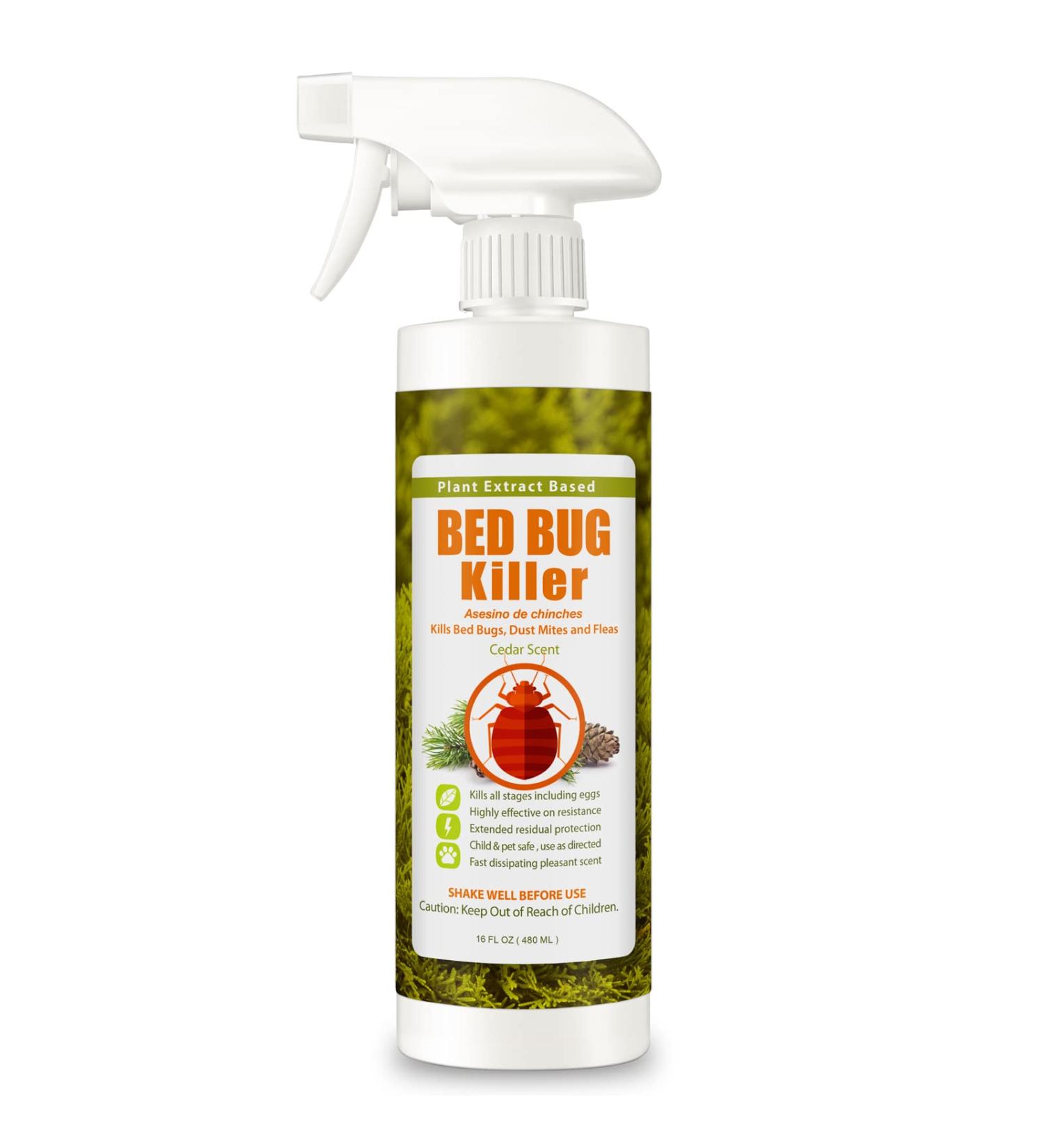 EcoRaider Bed Bug Killer 16 oz - 100% Kill Efficacy for Bedbugs & Mites - Plant Extract Based, Non-Toxic - USDA BIO-Certified - Child & Pet Safe - 16 Fl Oz - Buy Online on GoSupps.com