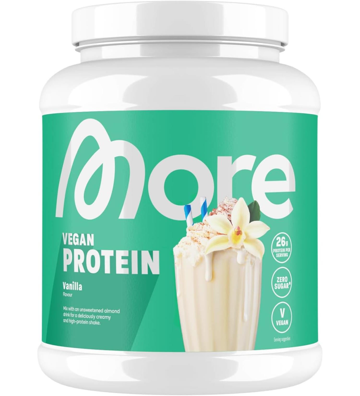 Buy MORE NUTRITION Total Vegan Protein 600g - Vanilla Flavor | Best Plant-Based Protein Supplement for International Shipping - Buy Online on GoSupps.com