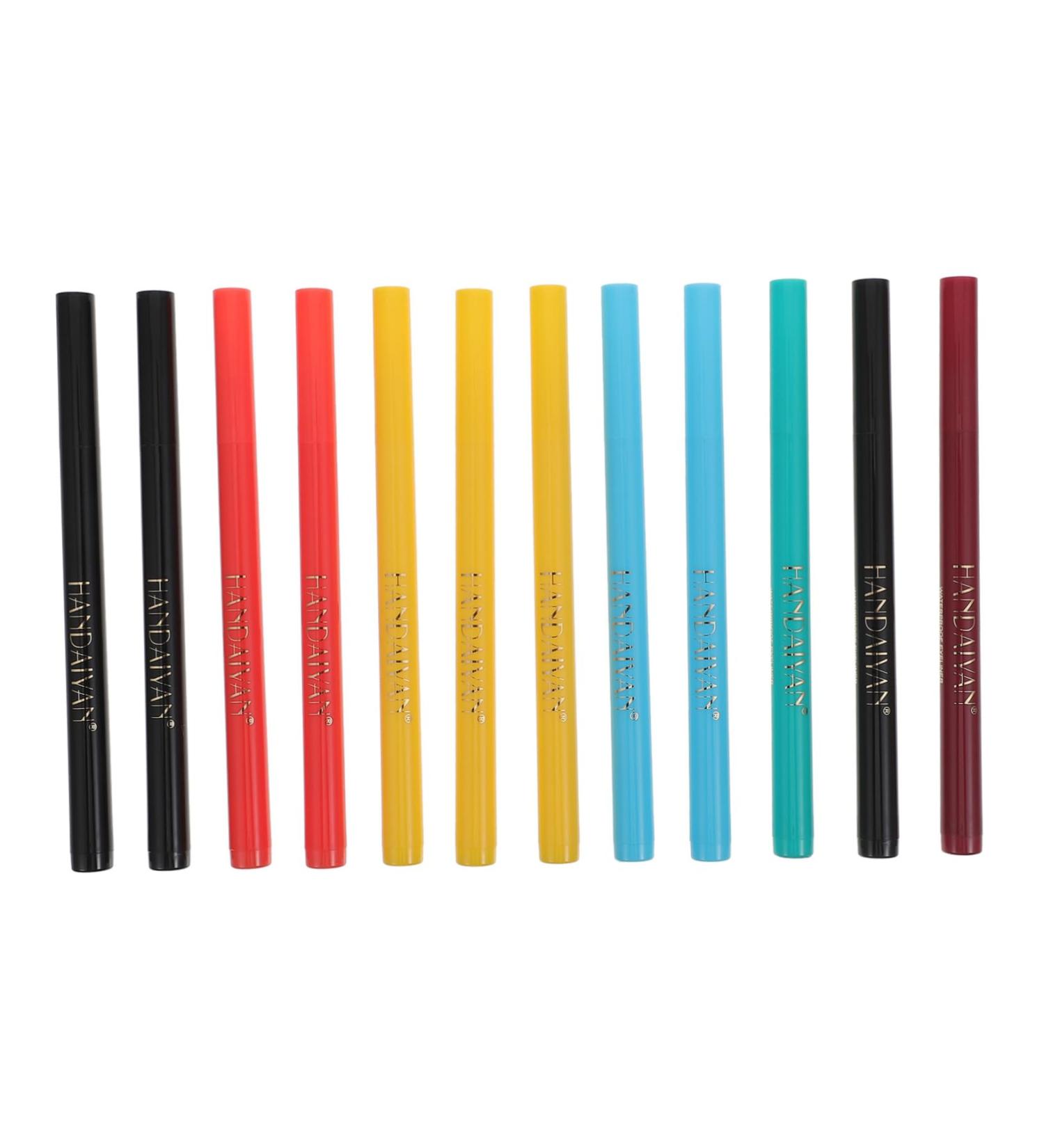 POPETPOP 12pcs Eyeliner Pencil Liquid Eyeliner Waterproof Eyeline Liquid Pencil Set Matte Makeup 1 count (Pack of 1) As Shown - Buy Online on GoSupps.com