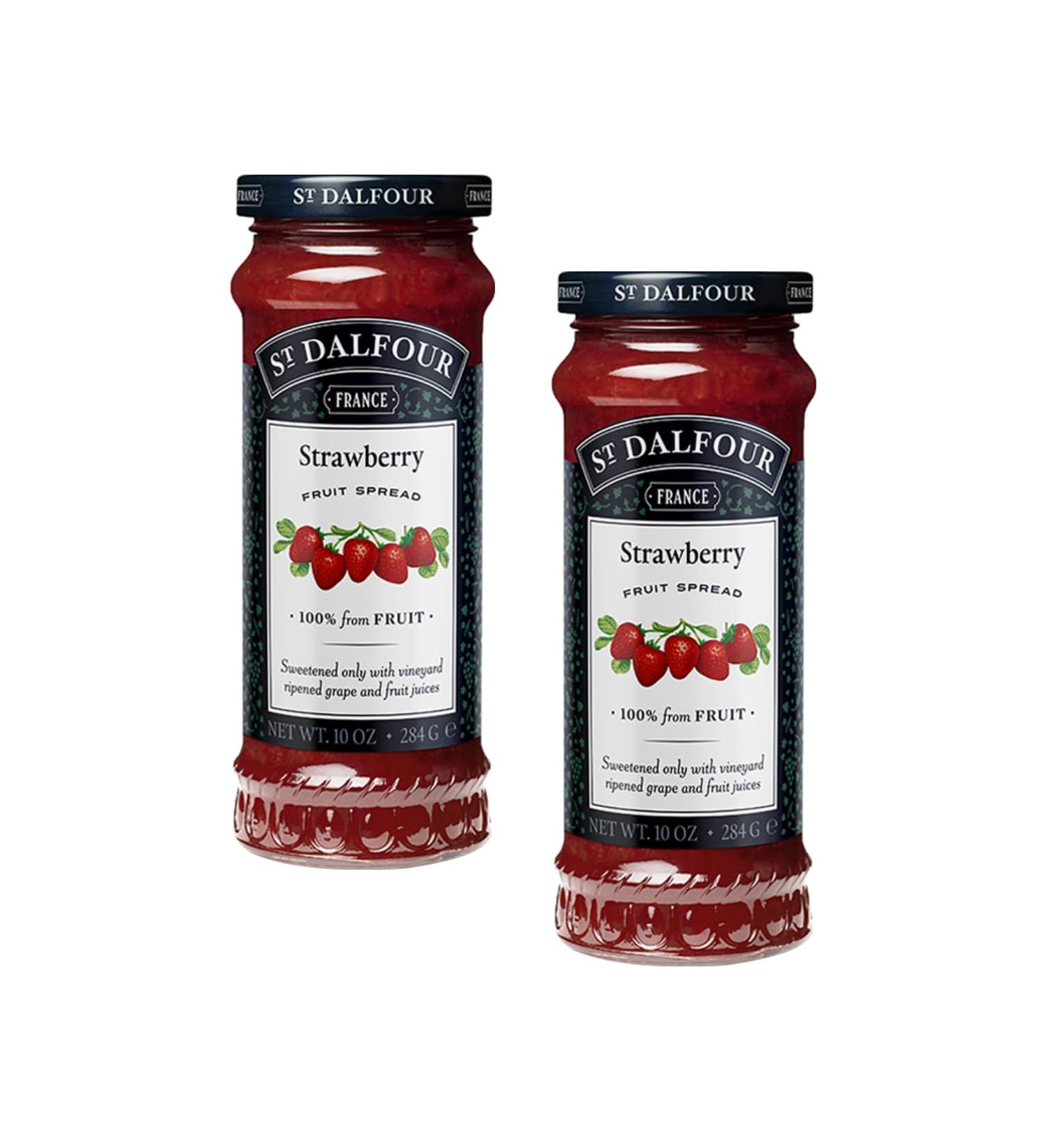 St Dalfour | Strawberry Jam - 2 x 284 Gr | Glass jam jar