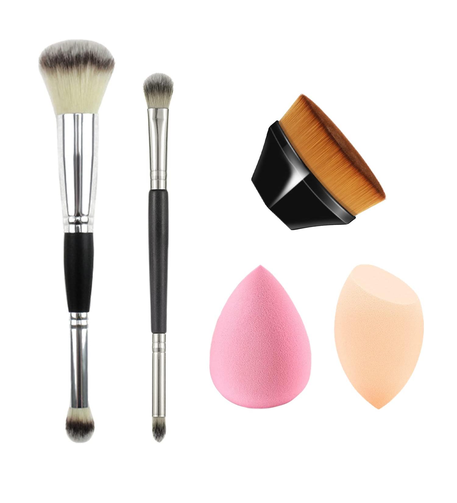 Professional Makeup Brush Set with Blending and Foundation Brushes - 5 Piece Beauty Set for Contour, Eyeshadow, and Face Makeup Application - Buy Online on GoSupps.com