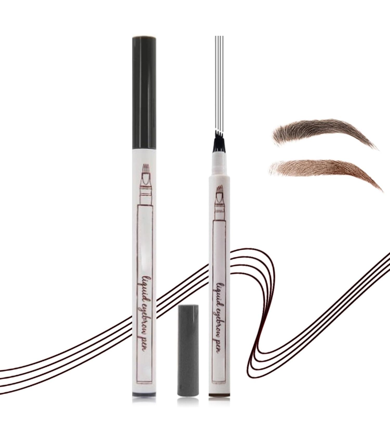 2PCS Eye Brow Pen Natural Makeup Fine Stroke Magic Eyebrow Pencil Waterproof 4 Tip Eyebrow Pencil Natural Fine Lines Eyebrow Pencil for Women and Gril (Gray) - Buy Online on GoSupps.com