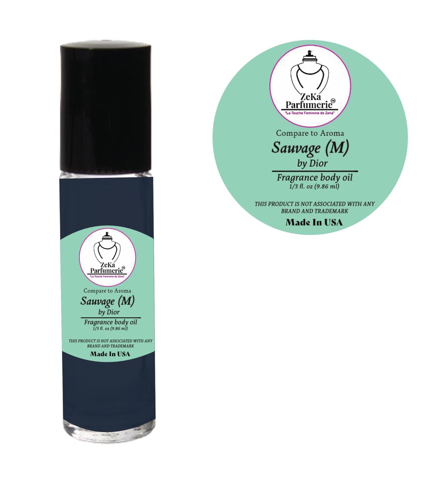 Compare to Aroma Sauvage by Dior for Men - 1/3 oz Travel Size Body Oil Roll-On | Premium Fragrance - Buy Online on GoSupps.com