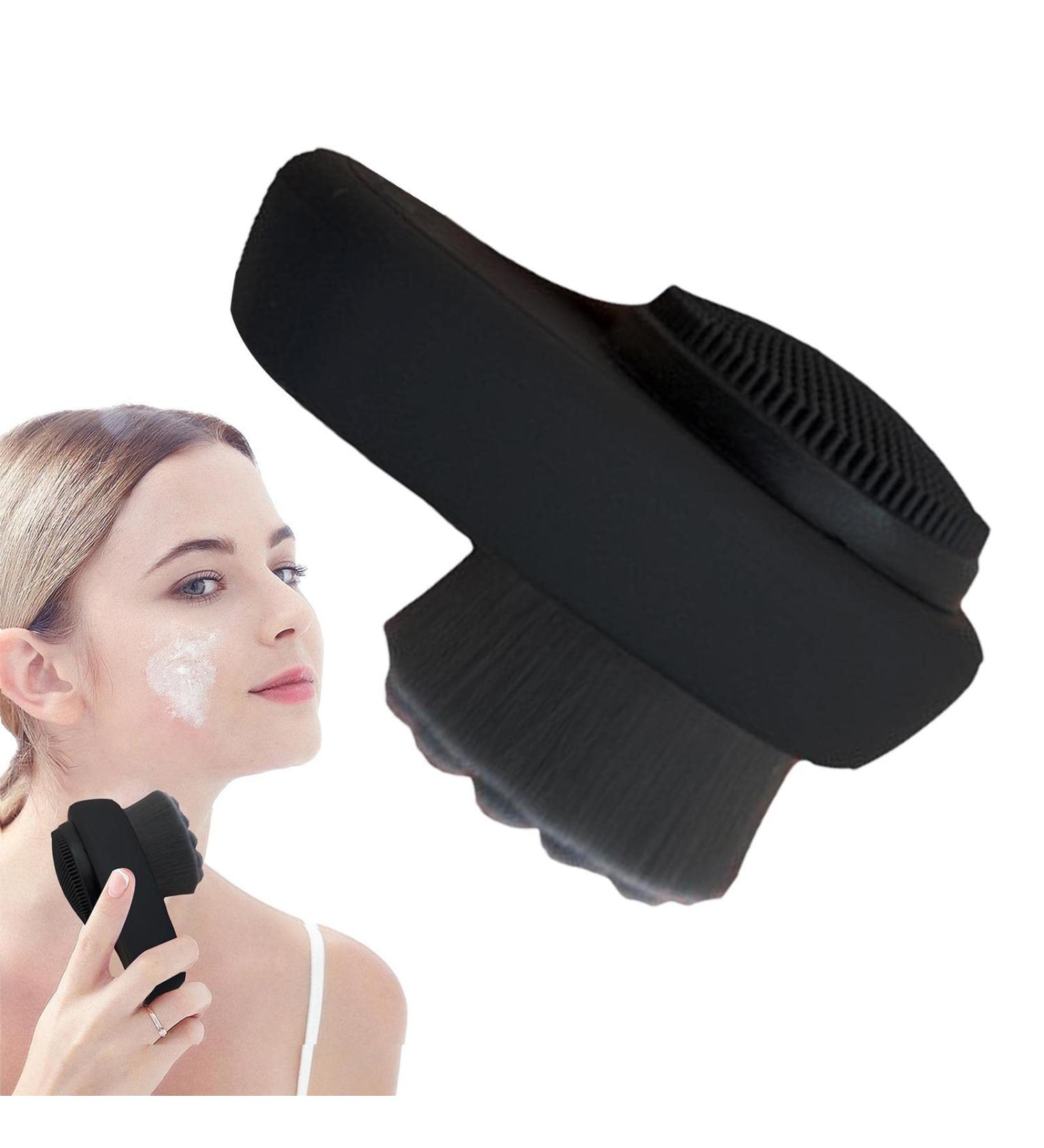 Face Scrubber - Comfortable Face Wash Brush - 2 in 1 Facial Tool Soft Bamboo Charcoal Bristles with Lid for Cleaning Deep Pore Coatuiyo - Buy Online on GoSupps.com