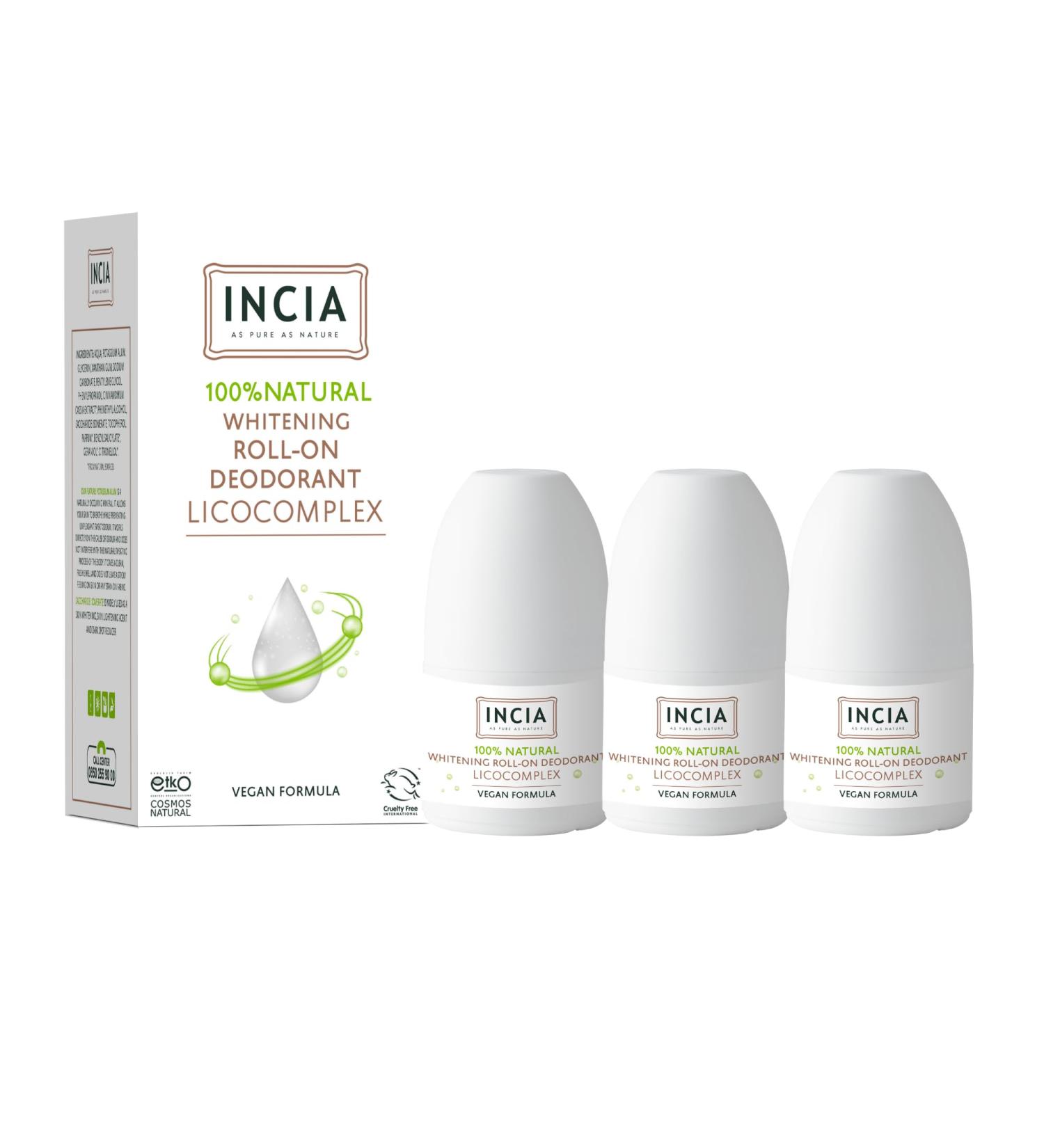 Incia Natural Deodorant | Vegan | Aluminum Free Deodorant for Men and Women | Fresh |Cruelty Free Paraben Free Natural Fragrance (Whitening Pack of 3) Whitining 1.76 Fl Oz (Pack of 3) - Buy Online on GoSupps.com