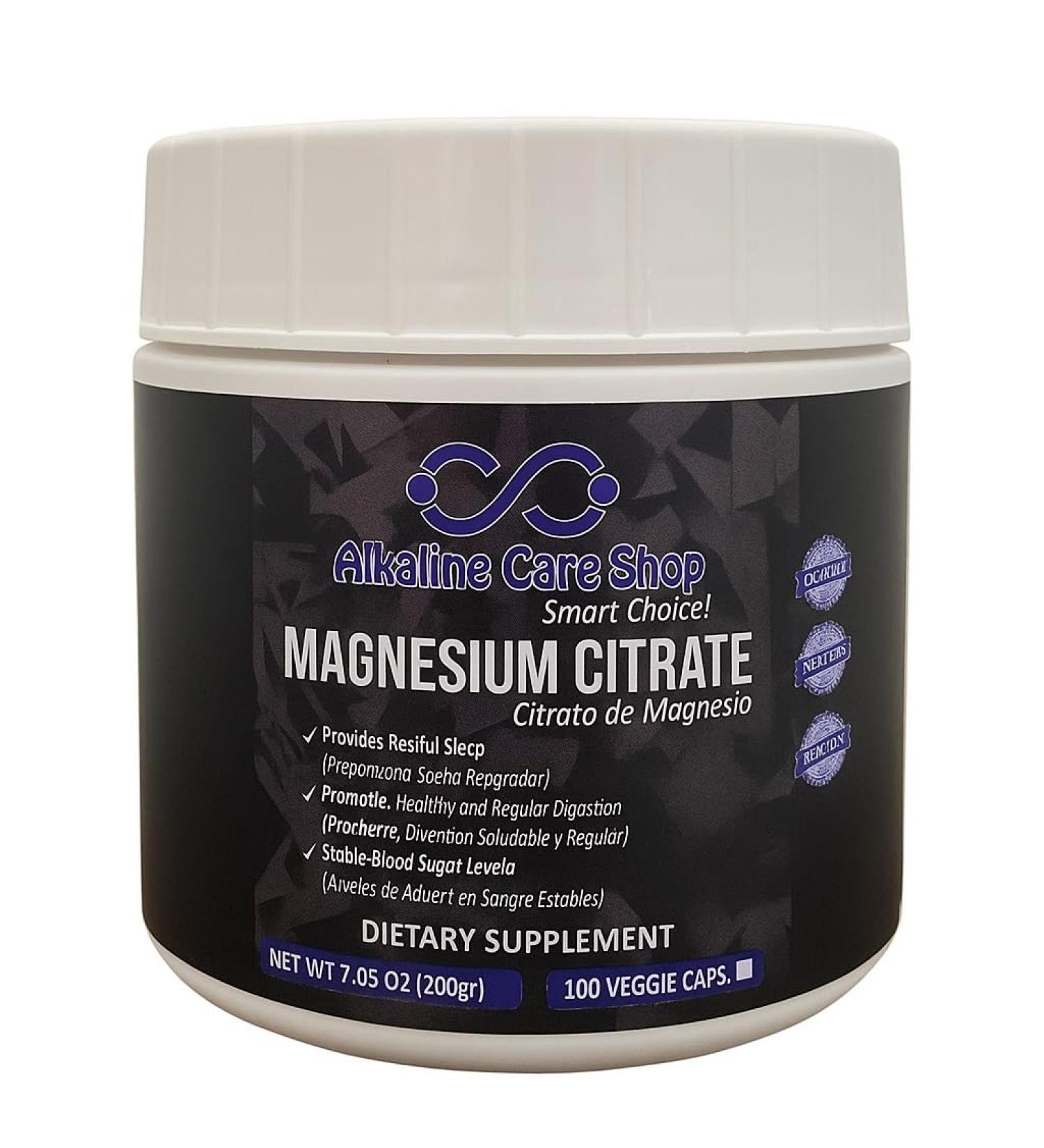 Alkaline Care | Magnesium Citrate Powder Supplement High Absorption Potent Magnesium Supplement - Unflavored |Support Sleep Muscle Bone Health Energy Heart & Digestion | Net WT 7.05 OZ (200gr) - Buy Online on GoSupps.com
