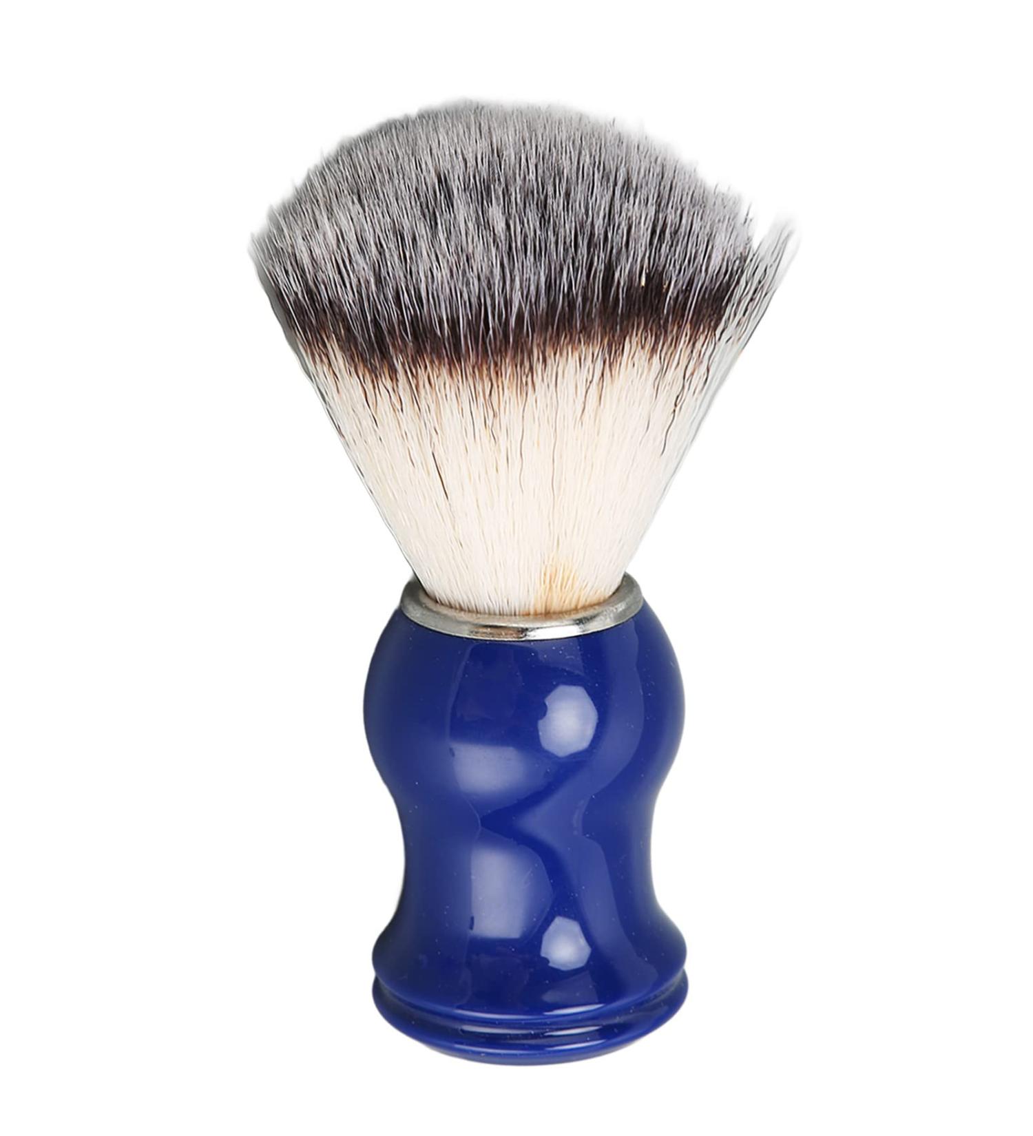 Handmade Blue Razor Brush - Professional Men's Hairdressing & Mustache Care | Nylon Beauty Salon Brush - Buy Online on GoSupps.com