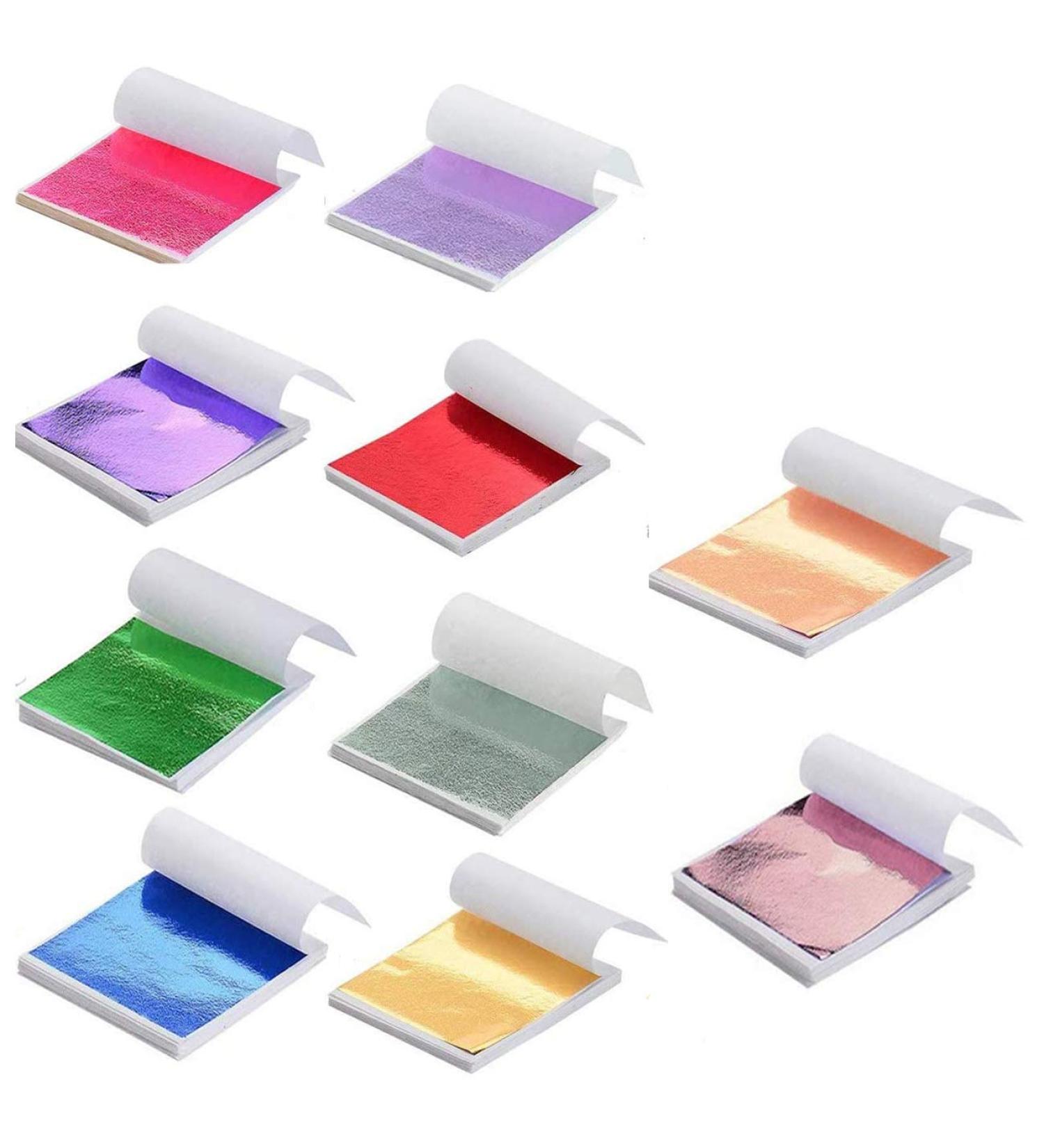 Tamicy 500 Sheets Metallic Gold Foil Leaf Paper - Craft & Decorate with 10 Colors - Ideal for Slime, Gilding, Nail Art, Painting & DIY Projects - Buy Online on GoSupps.com