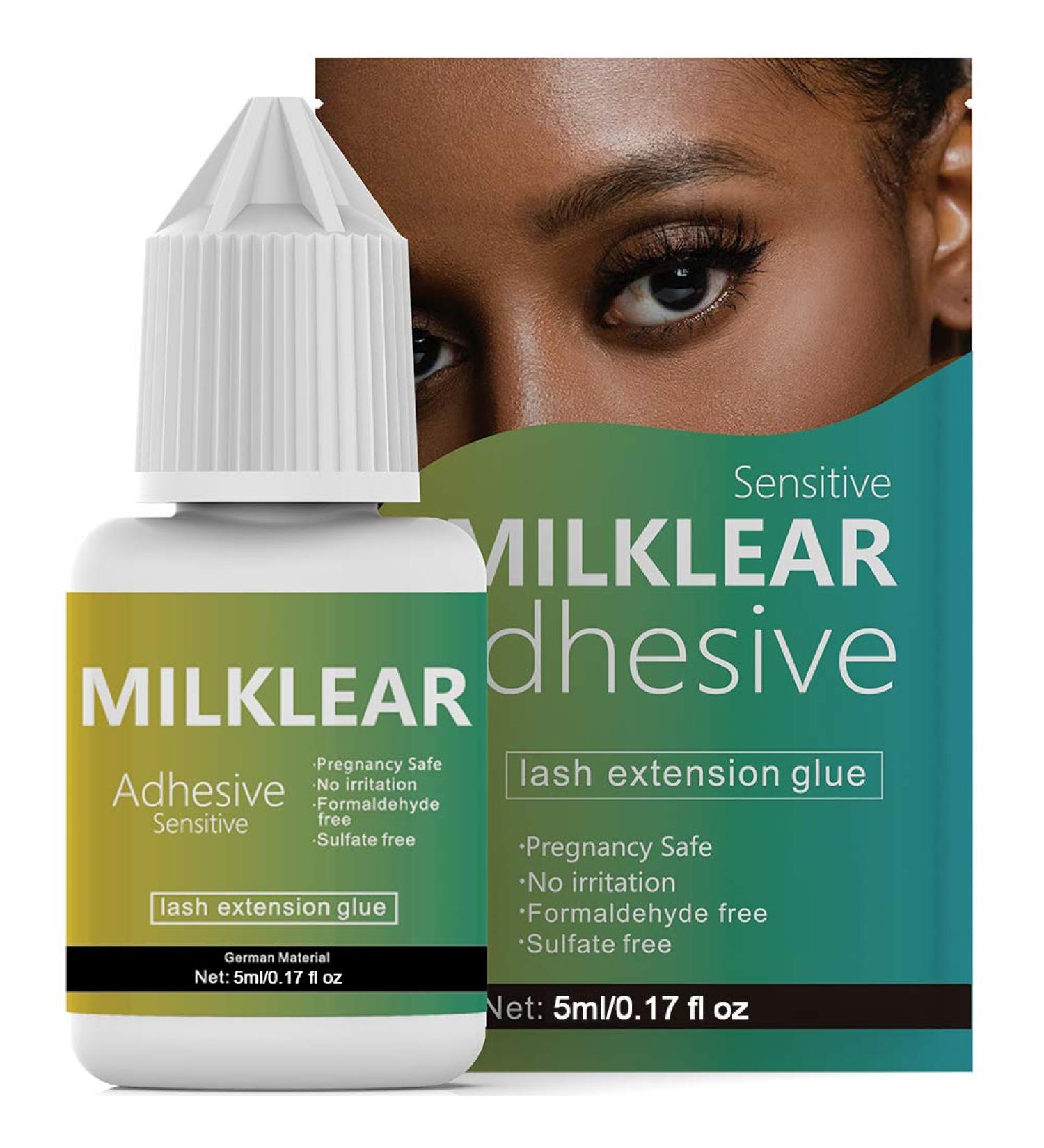 MILKLEAR Sensitive Eyelash Extension Glue - Low Fume, No Irritation, Long Lasting | Black Adhesive for DIY or Pro Use - Buy Online on GoSupps.com