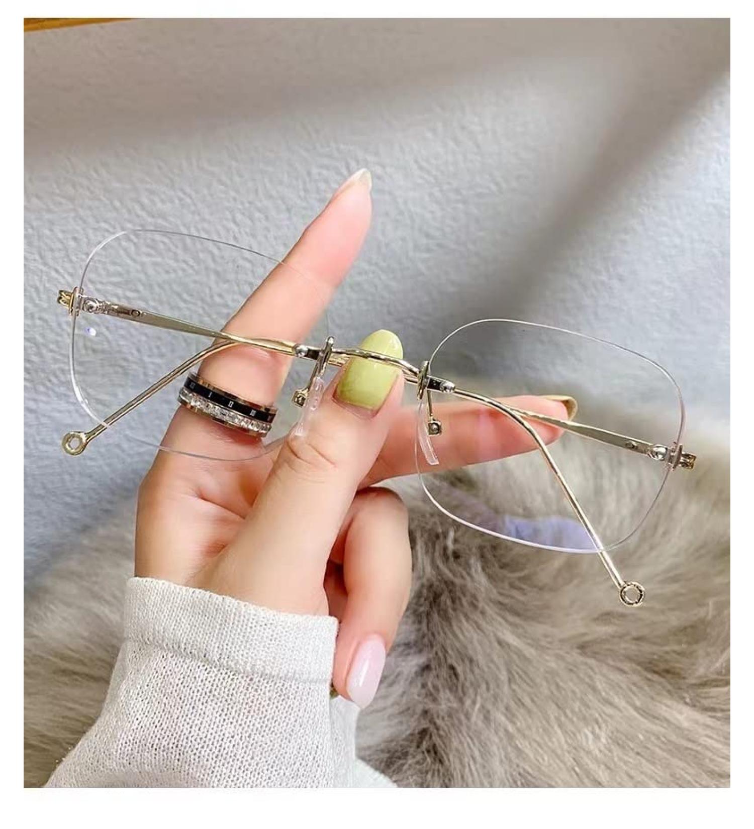 PARWANA Anti Glare Rimless Computer Readers - Stylish +0.00 Presbyopic Glasses for Men & Women | Flat Light Mirror - Buy Online on GoSupps.com