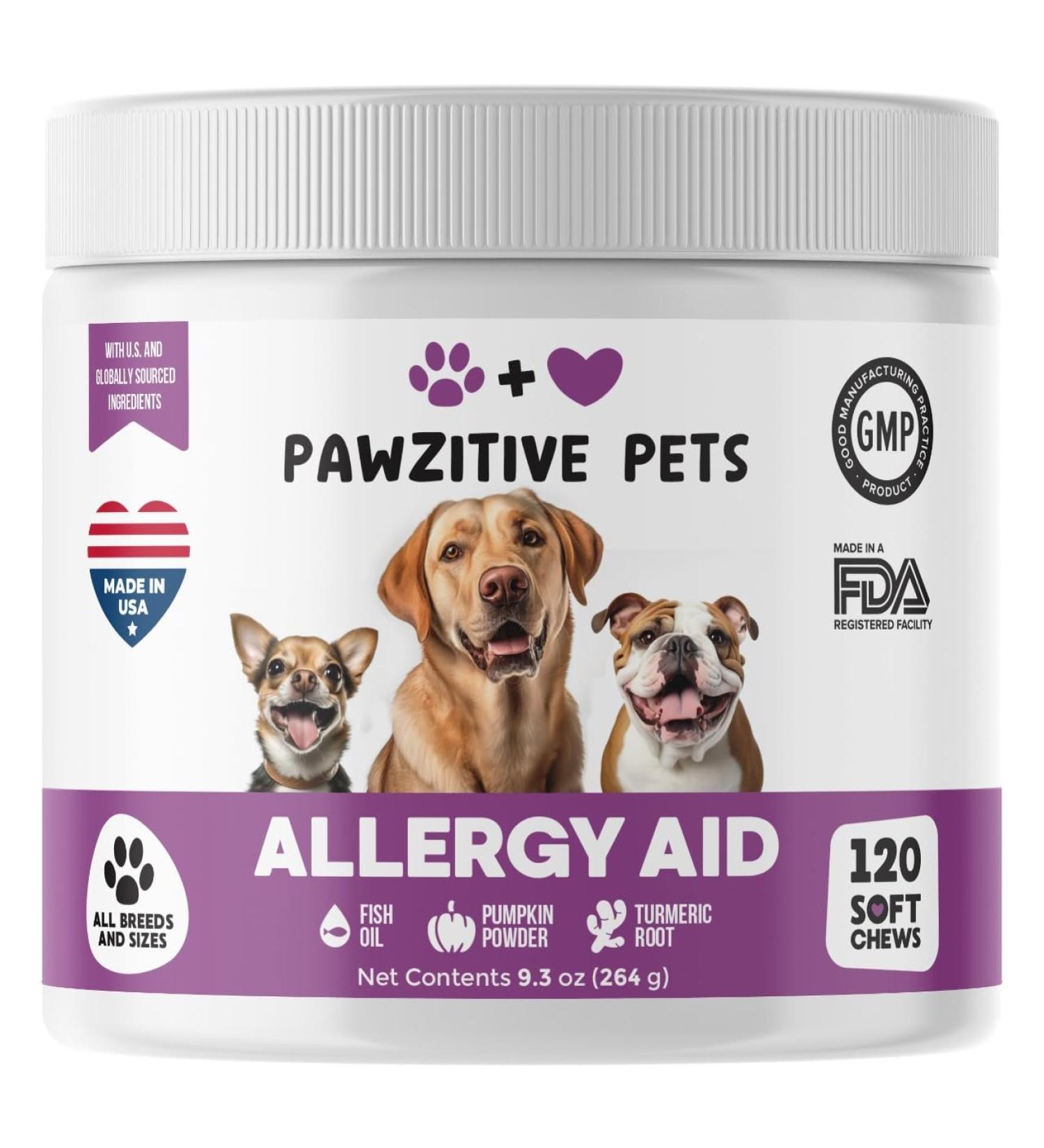 Soft Chews for Dogs - Allergy Support Skin and Coat Supplement with Omega-3 Fish Oil - Made in USA - Buy Online on GoSupps.com