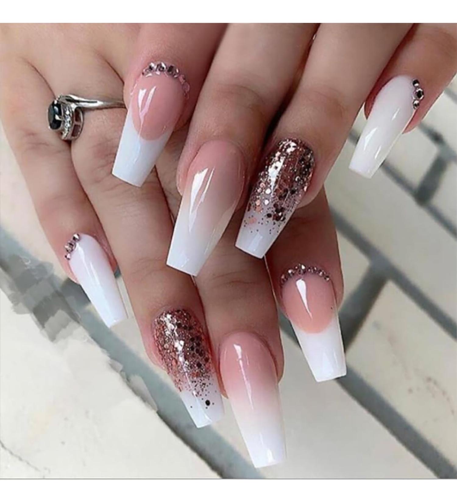 Coffin False Nails Natural Fake Nails French Press on Nails Ballerina Acrylic Stick on Nails 24pcs for Women and Girls (Color : Pink Size : Variety Pack) 1 count (Pack of 1) Pink - Buy Online on GoSupps.com