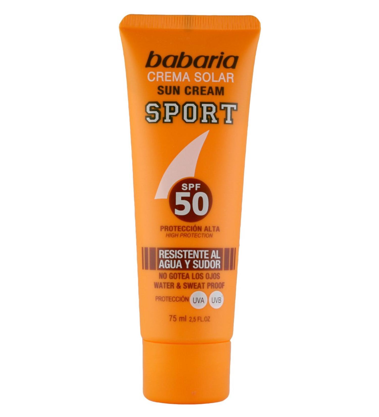 Babaria Facial Sun Cream Sport SPF 50 - 75ml | High Protection for Active Lifestyles | Shop Internationally - Buy Online on GoSupps.com