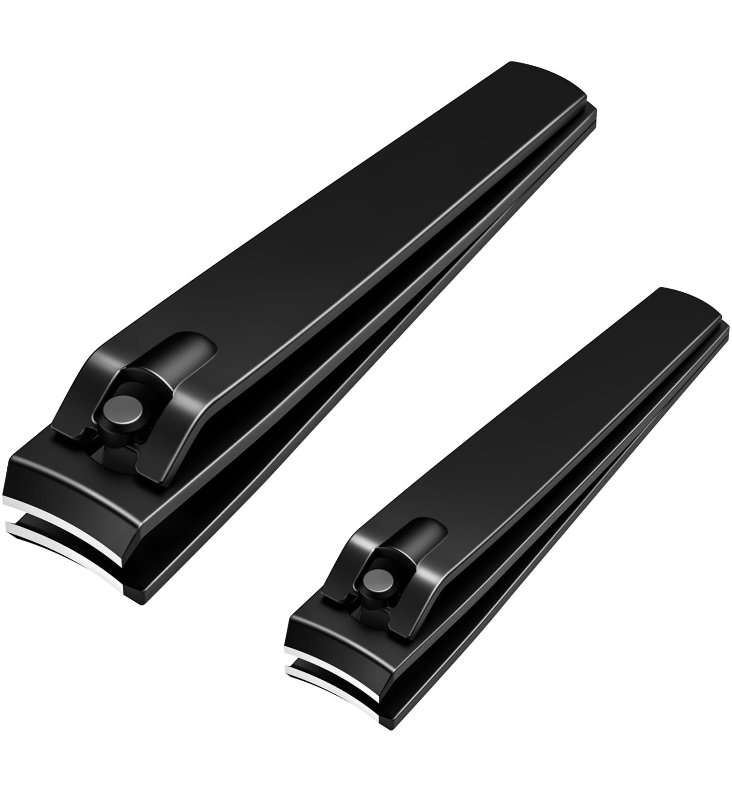 Premium Nail Clipper Set - Sturdy Stainless Steel Toenail & Fingernail Cutter for Men & Women | Sharp Curved Blades | Black - Buy Online on GoSupps.com