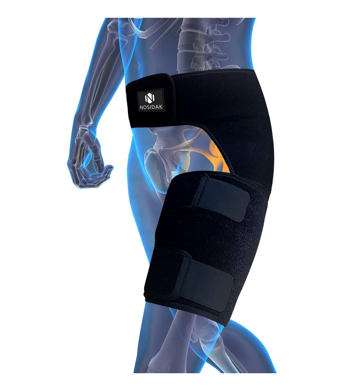 NOSIDAK Hip Brace - Sciatica Pain Relief & Thigh Compression Sleeve for SI Joint, Nerve Pain, Arthritis, Bursitis, and Muscle Strain - Buy Online on GoSupps.com