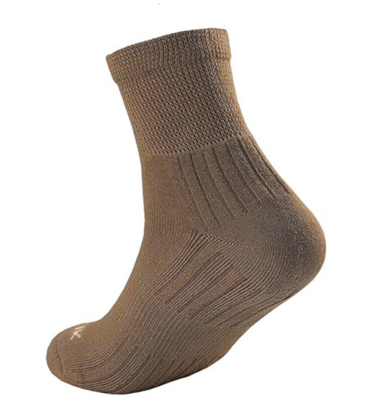 Ecosox Diabetic Bamboo Quarter Socks with Arch Support (10-13, 3 Pack, Tan) - Buy Online on GoSupps.com