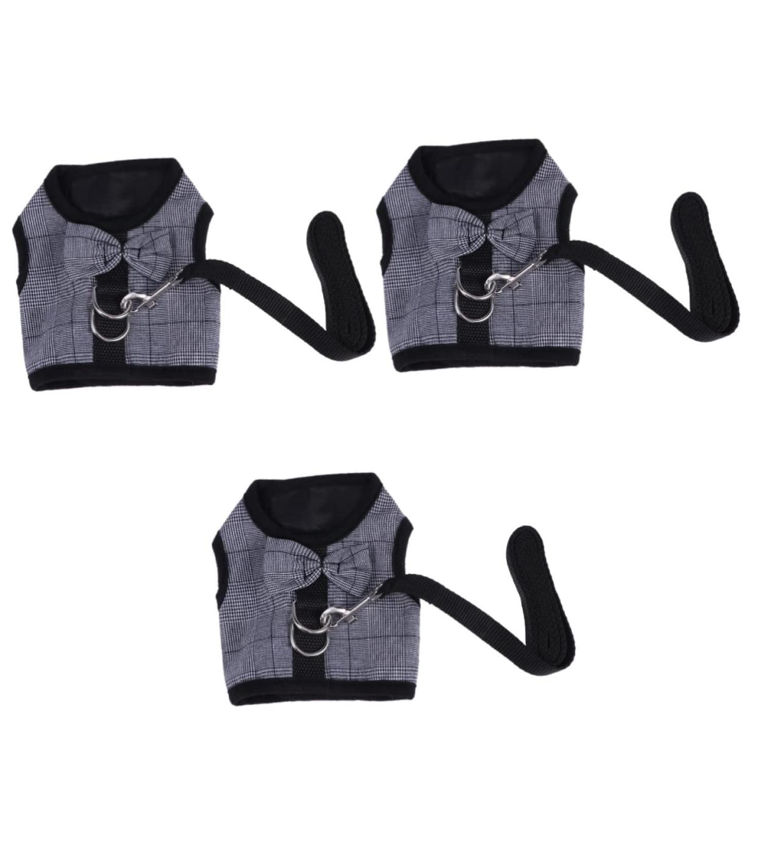 3pcs Running Vest Small Pet Harness - Size 1 | Gray & Black | Comfortable & Durable for Active Pets - Buy Online on GoSupps.com