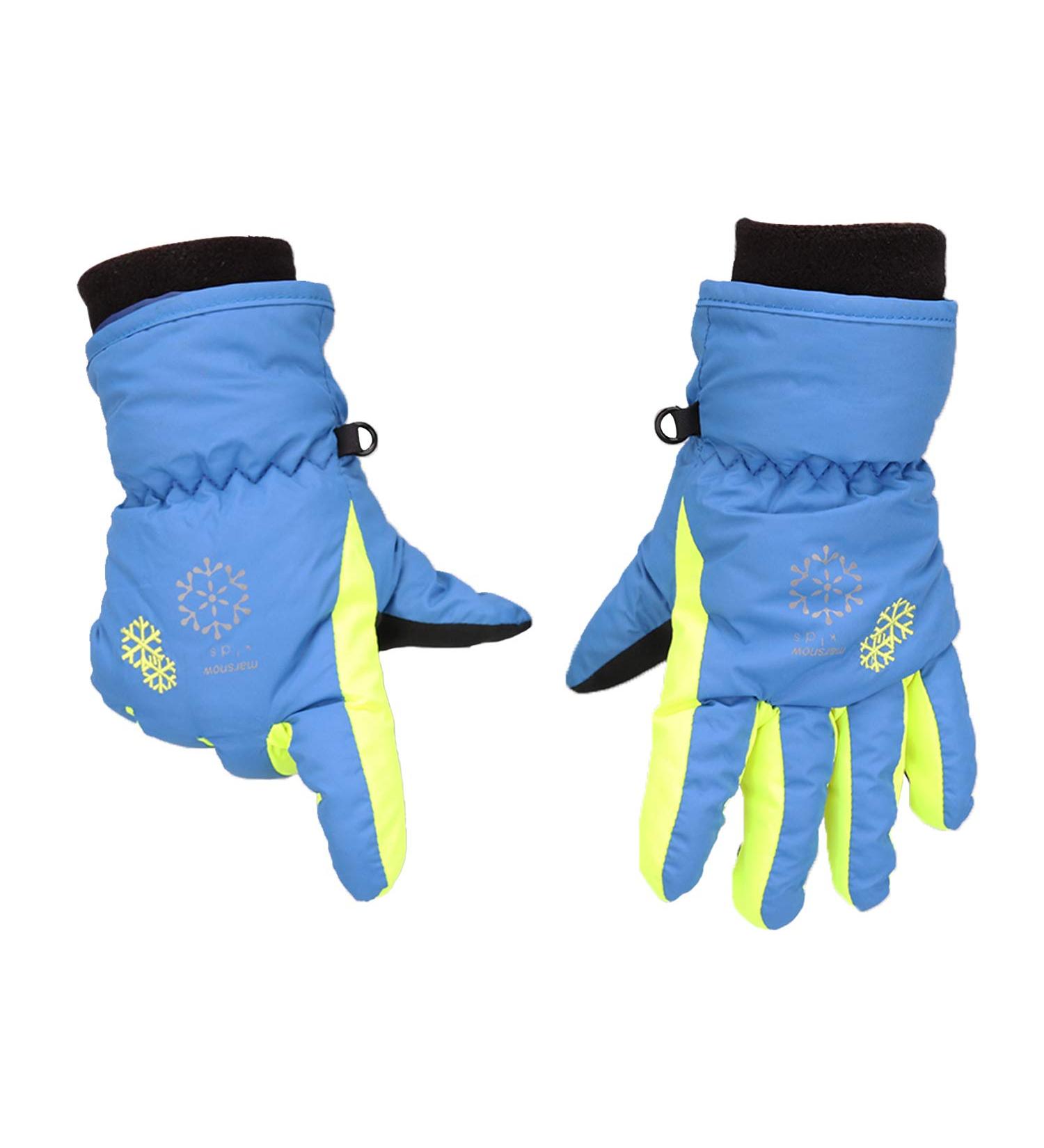 Buy MAGARROW Outdoor Winter Ski Gloves for Kids | Warm Snowproof Fleece Hand Warmers for Boys & Girls - Blue XS (4-5 Years) - Buy Online on GoSupps.com