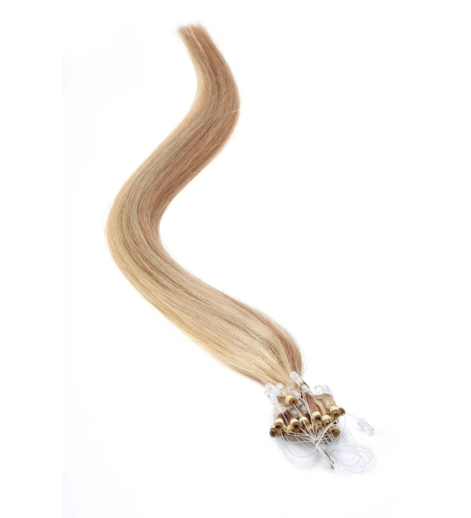 Micro Ring/Micro Loop/Micro Bead Hair Extensions 18" Light Brown/Blonde (10/22) American Pride