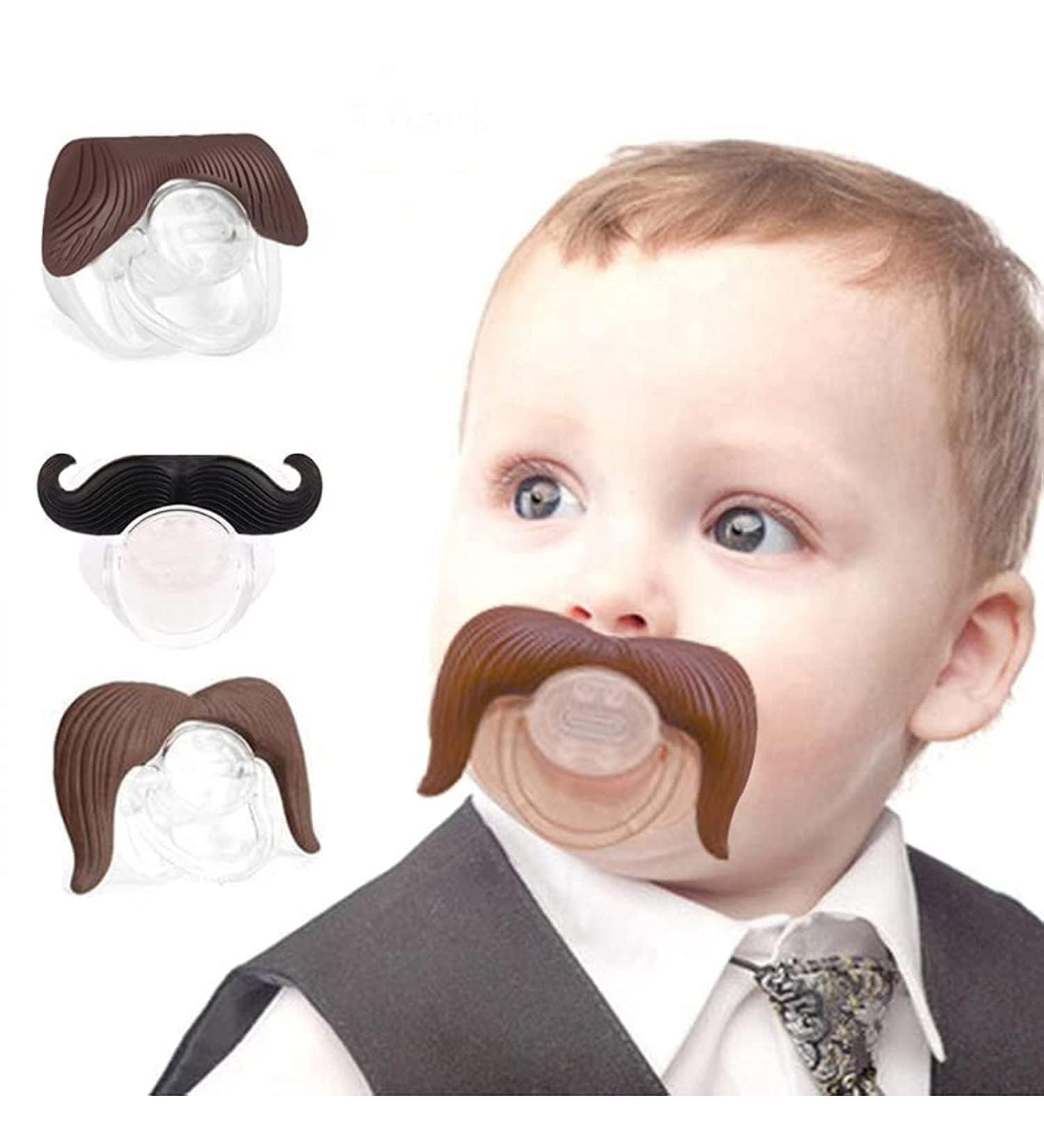 3Pcs Mustache Pacifier for Baby Gentleman Mustache Pacifier Cute Novelty Baby Stuff for Newborn Infant BPA Free Latex Free Made with Soft Silicone (Coffee&Black) - Buy Online on GoSupps.com
