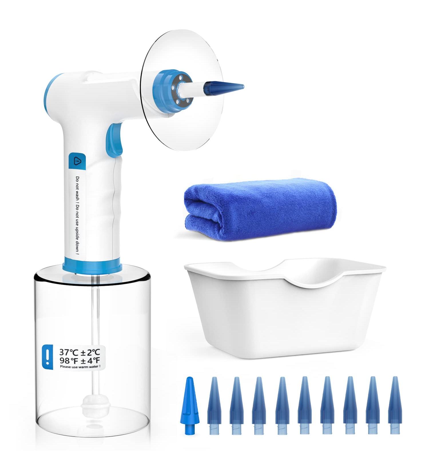 Rechargeable Ear Wax Removal Kit | Electric Ear Irrigation System with 10 Disposable Tips - International Shipping Available - Buy Online on GoSupps.com