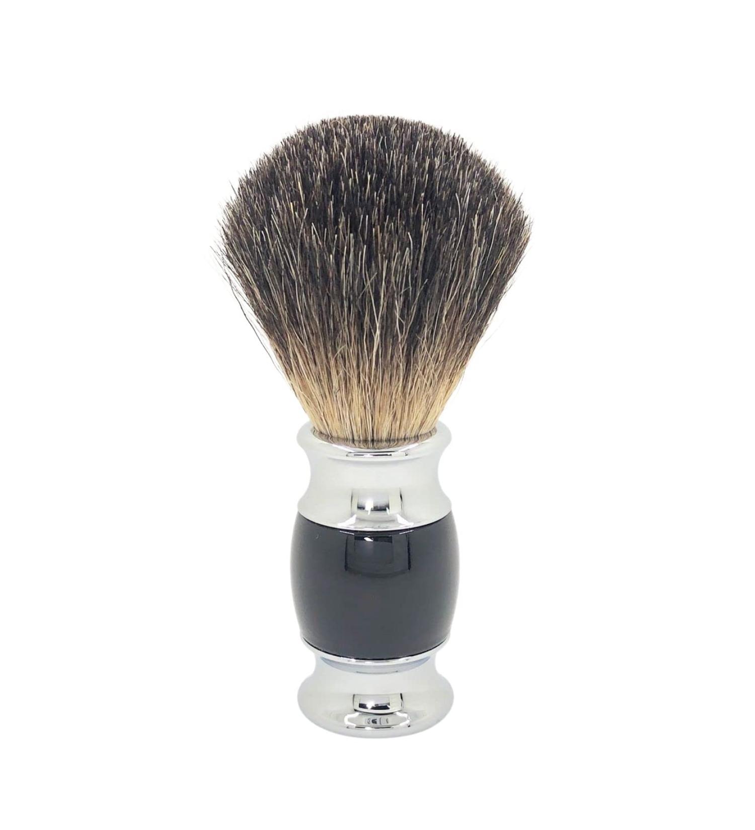 CSB Black Badger Handmade Shaving Brush with Pure Black Handle - Shaving Brushes for Men (Black)