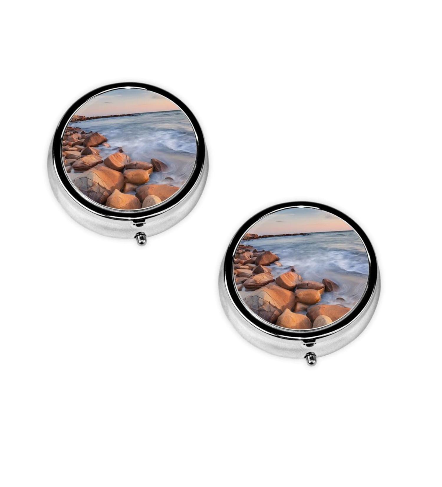 Shop Beach Maui Hawaii Sunset Pill Box | 3 Compartment Travel Pill Organizer for Home & Office - Buy Online on GoSupps.com