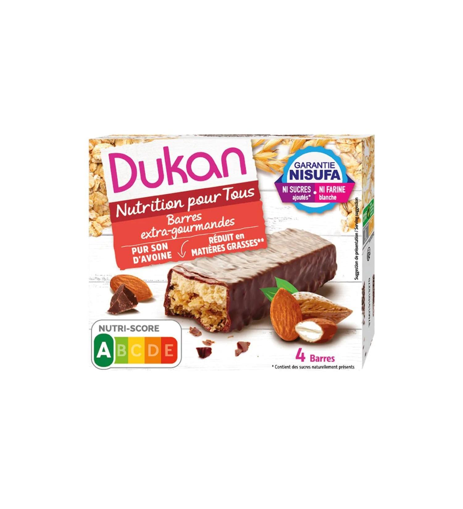 Dukan Barres de Son d'Avoine Extra-Gourmand Chocolat noir 120 g 1 30 g (Lot de 4)